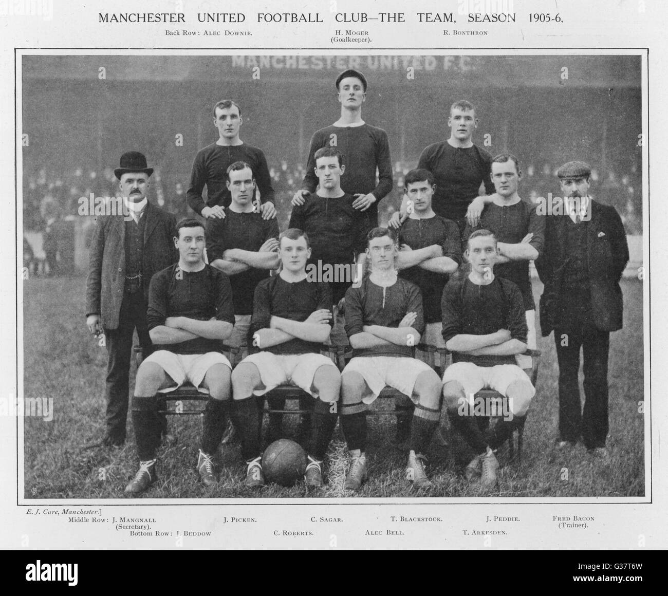 MANCHESTER UNITED FC am modernen Tag alle erobern Seite auf der Suche nicht so unbesiegbar im Jahre 1905.      Datum: 1905 Stockfoto