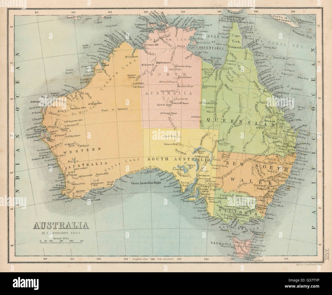 Karten – Australien Stockfoto