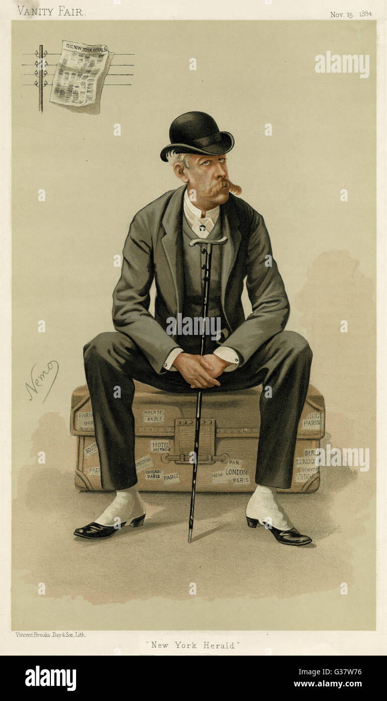 JAMES GORDON BENNETT (JUNIOR) amerikanische Herausgeber: gegründet New York Abend-Telegramm, schickte Stanley Livingstone zu finden und verschiedene andere Expeditionen Datum finanziert: 1841-1918 Stockfoto