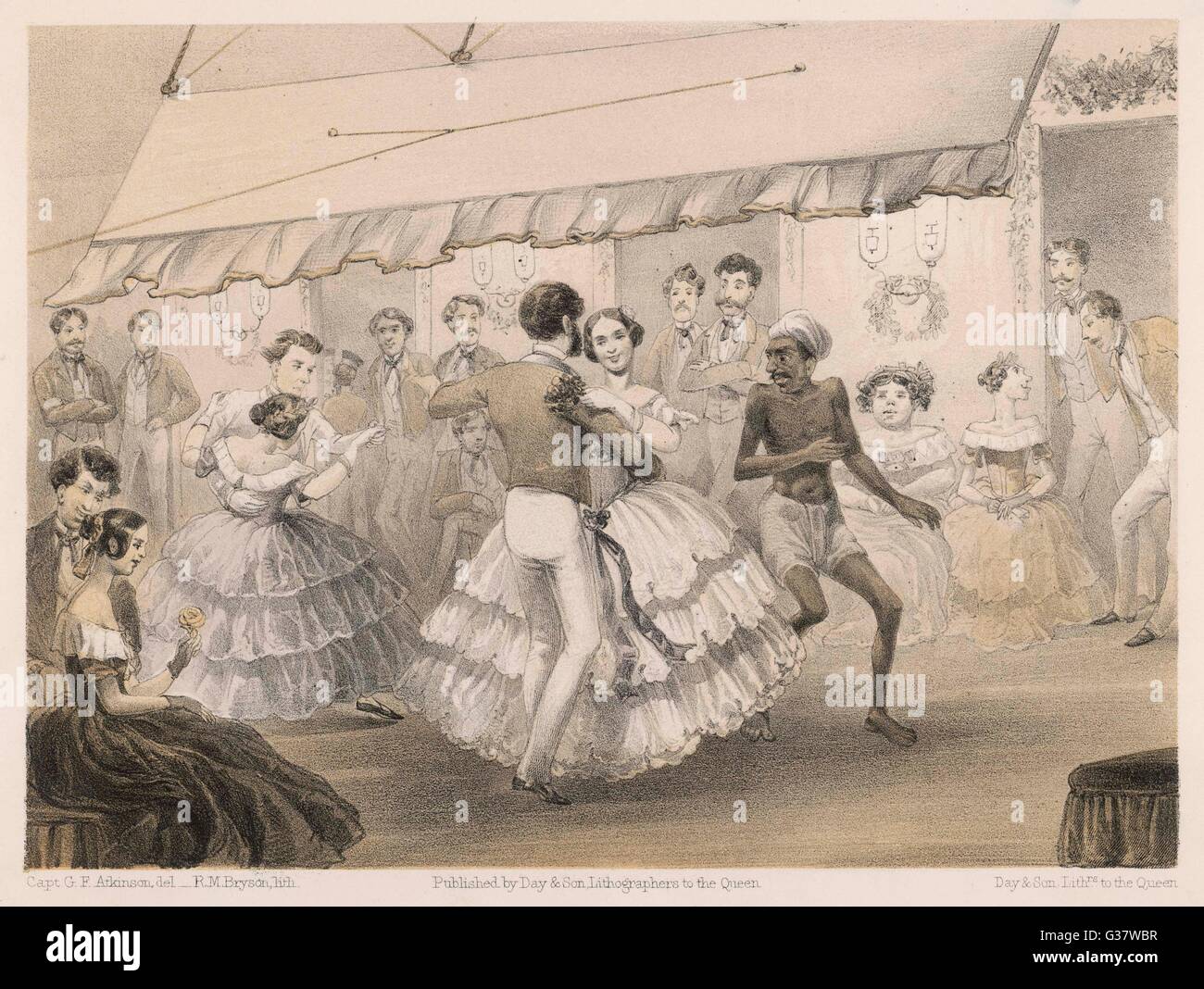 Tanzen auf einem Ball in Britisch-Indien, 1860 Stockfoto