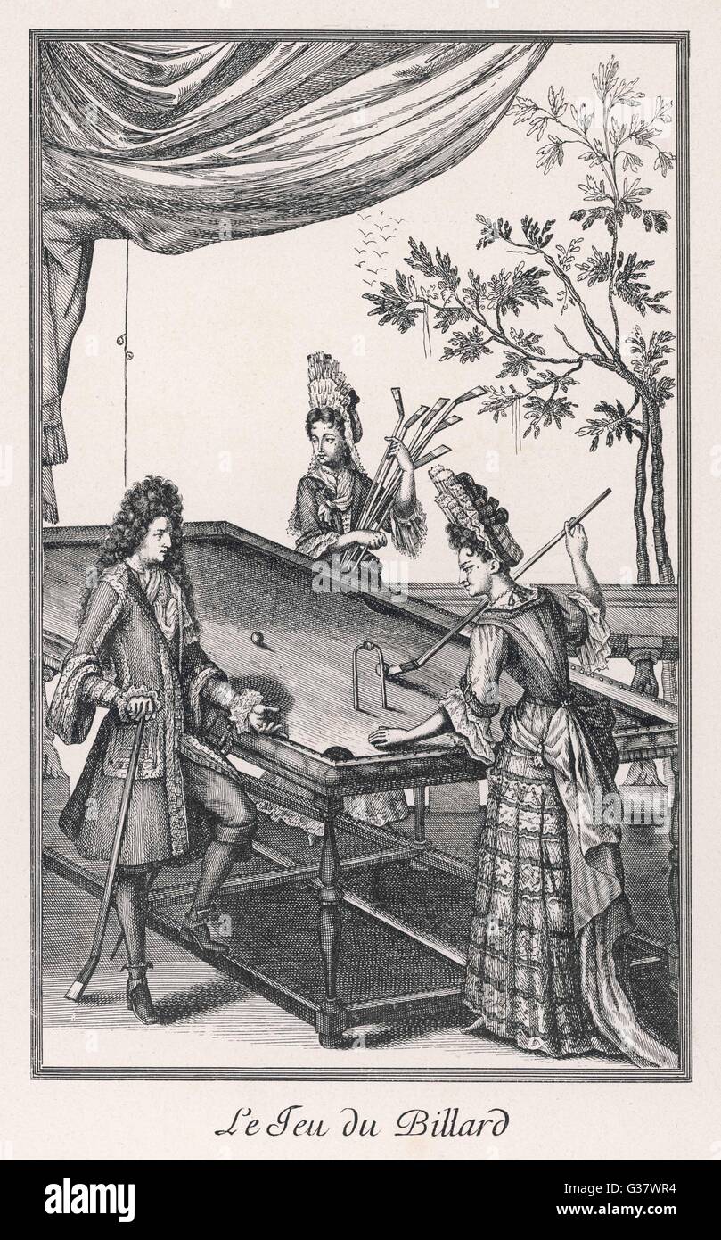 C17TH BILLARD-SPIEL Stockfoto