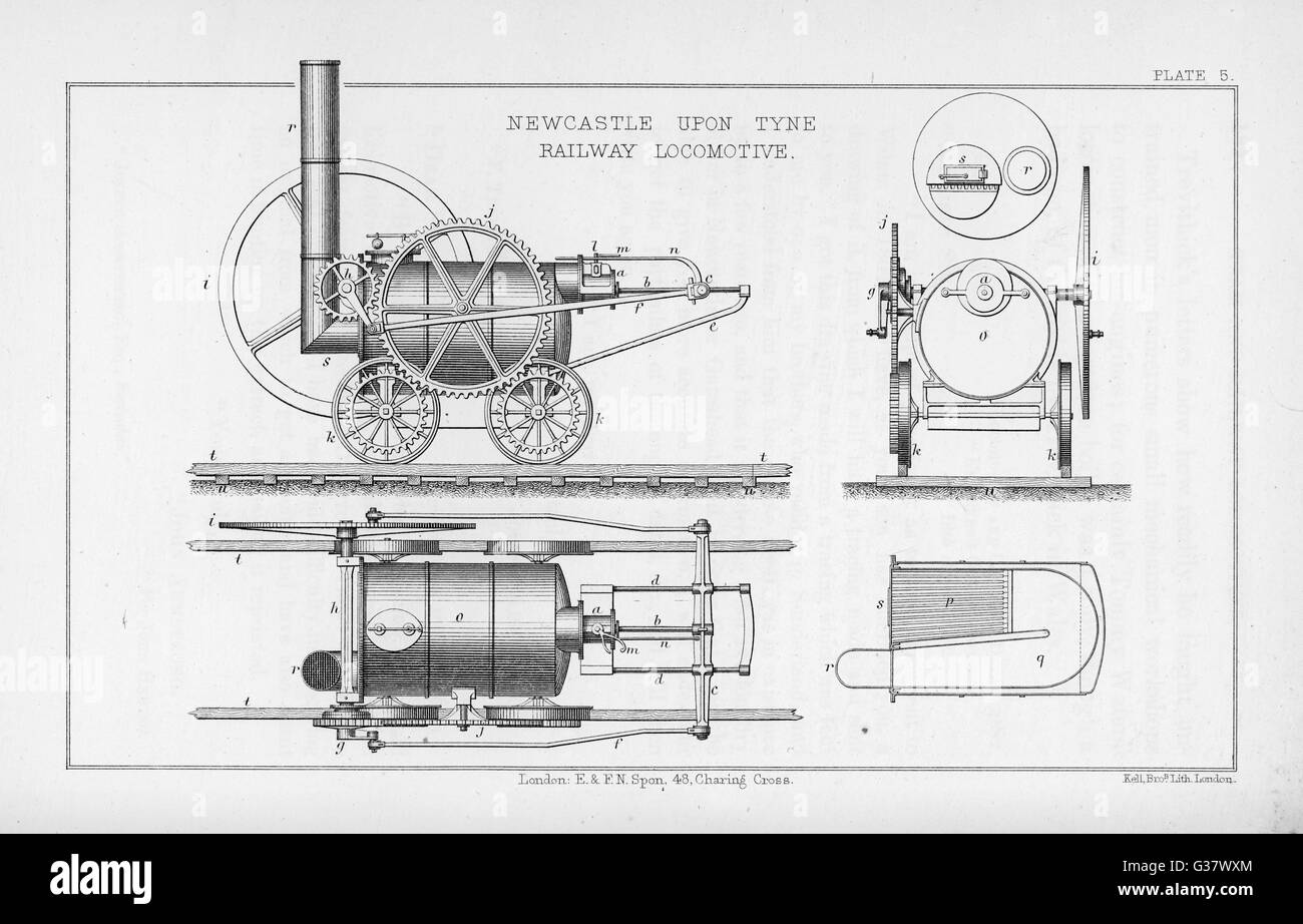 Newcastle-upon-Tyne Eisenbahn Lokomotive Datum: 1804 Stockfoto