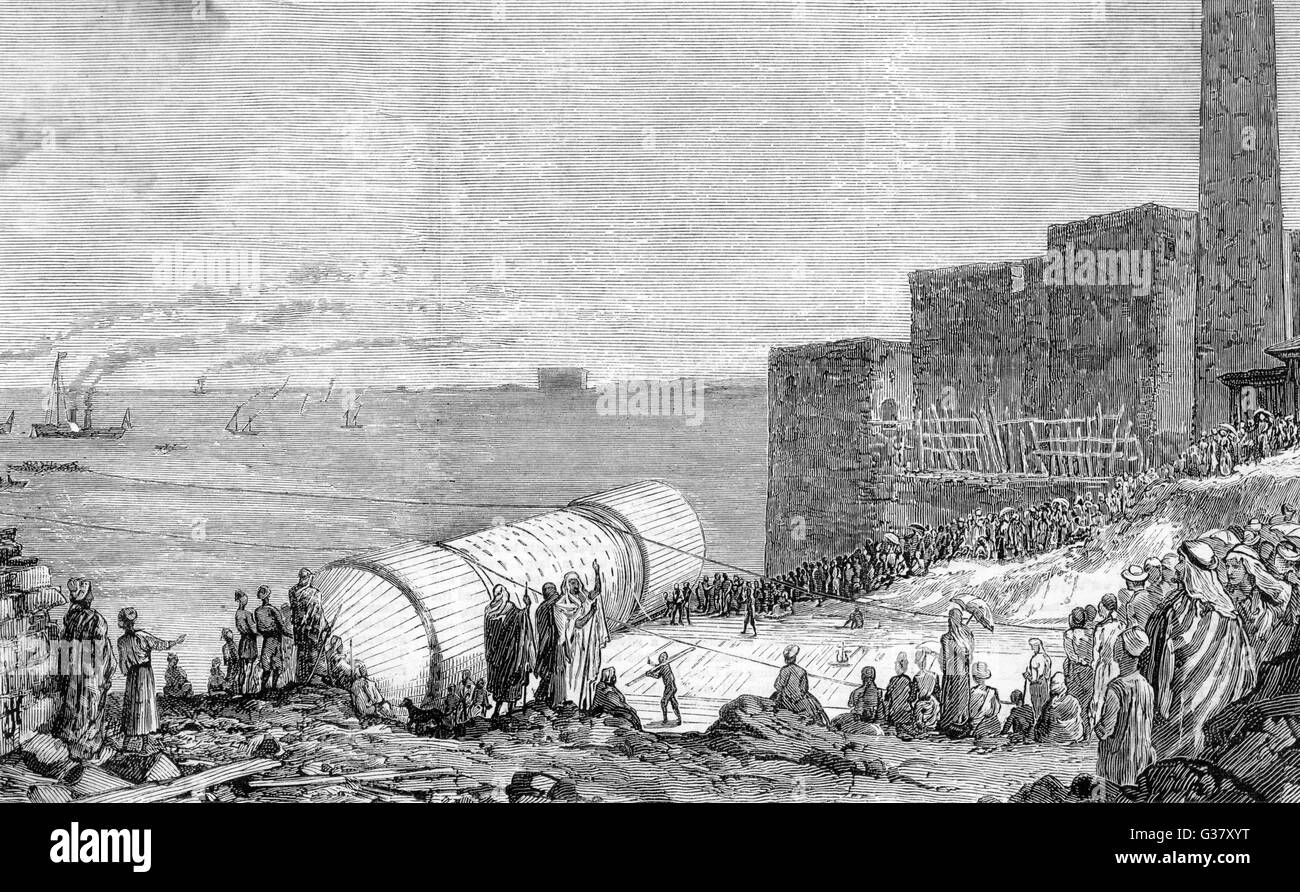 Transport des Obelisken Start von Cleopatras Nadel, 1877