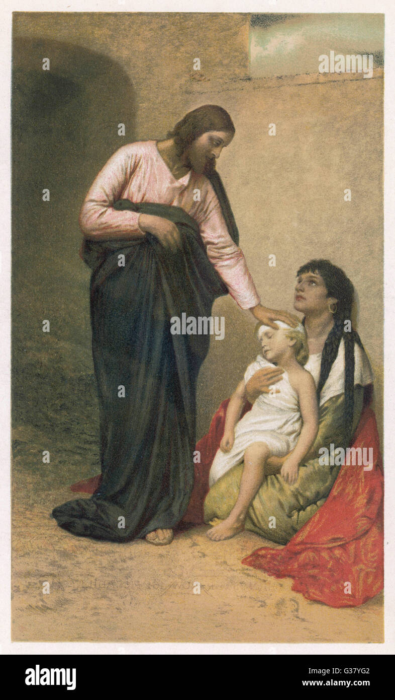 Jesus als Heiler. Stockfoto