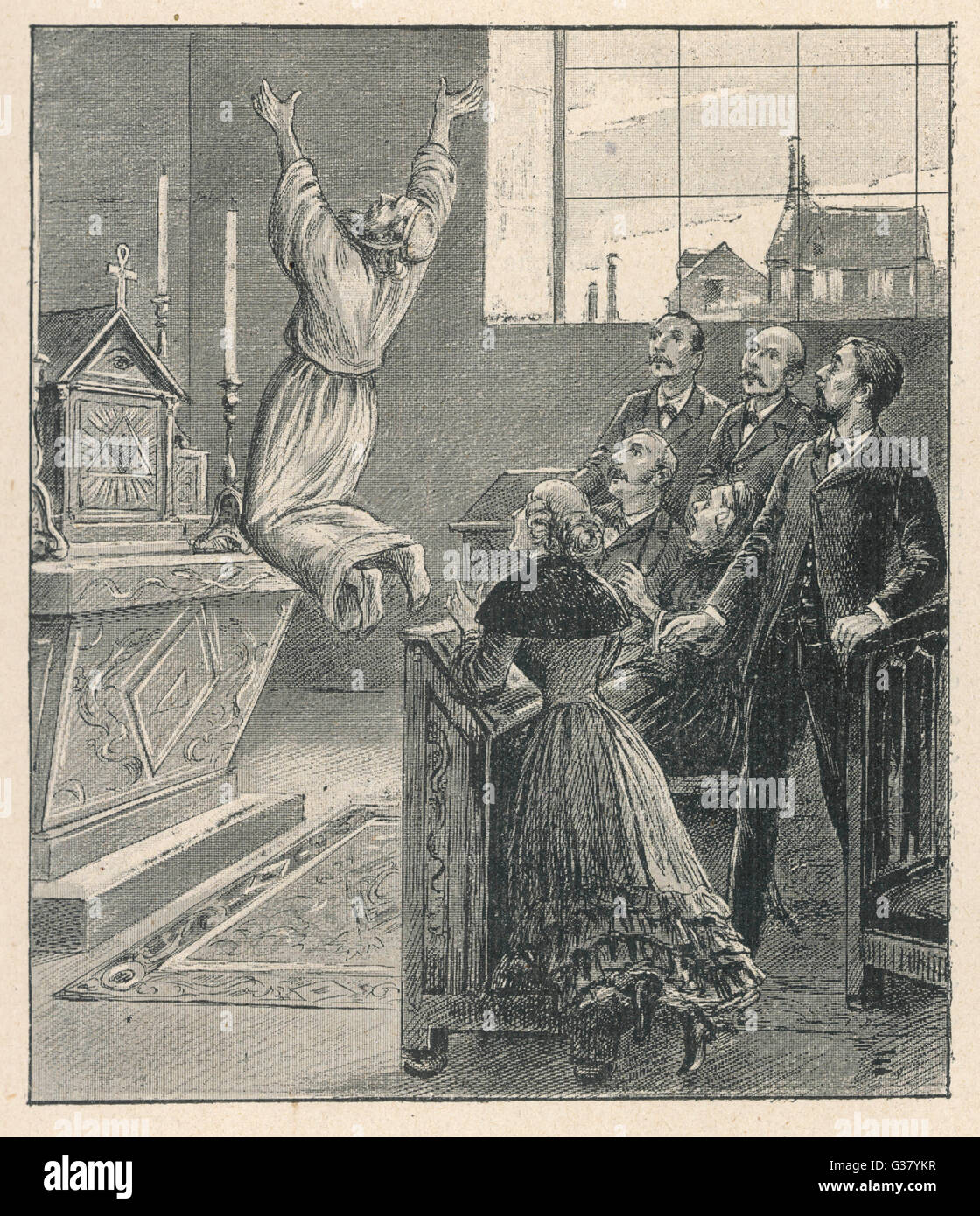 Die angebliche schweben von EUGENE VINTRAS, bemerkte französischen Okkultisten Datum: ca. 1840 Stockfoto