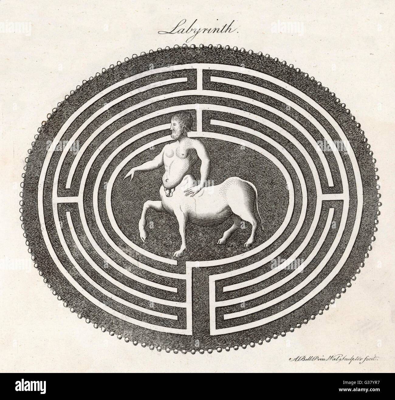 Zentaur in Labyrinth Stockfoto