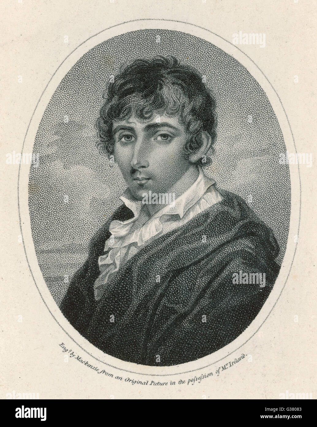 WILLIAM HENRY Irland Fälscher von Shakespeare Manuskripte Datum: 1777-1835 Stockfoto