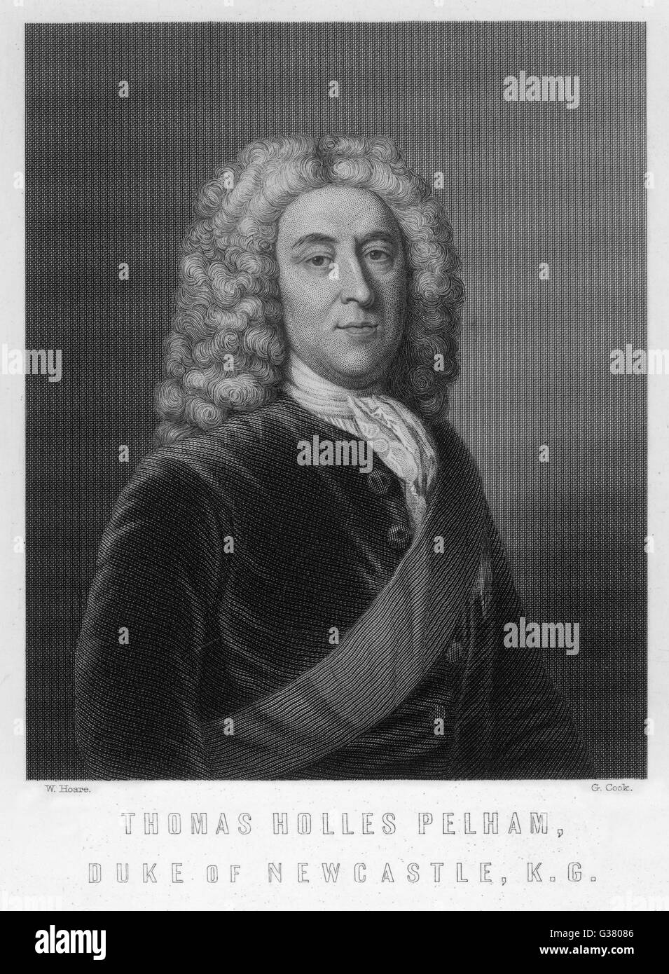 THOMAS PELHAM-HOLLES, 1. DUKE OF NEWCASTLE britischer Staatsmann und Premierminister der Whig (1757-62) Datum: 1693-1768 Stockfoto