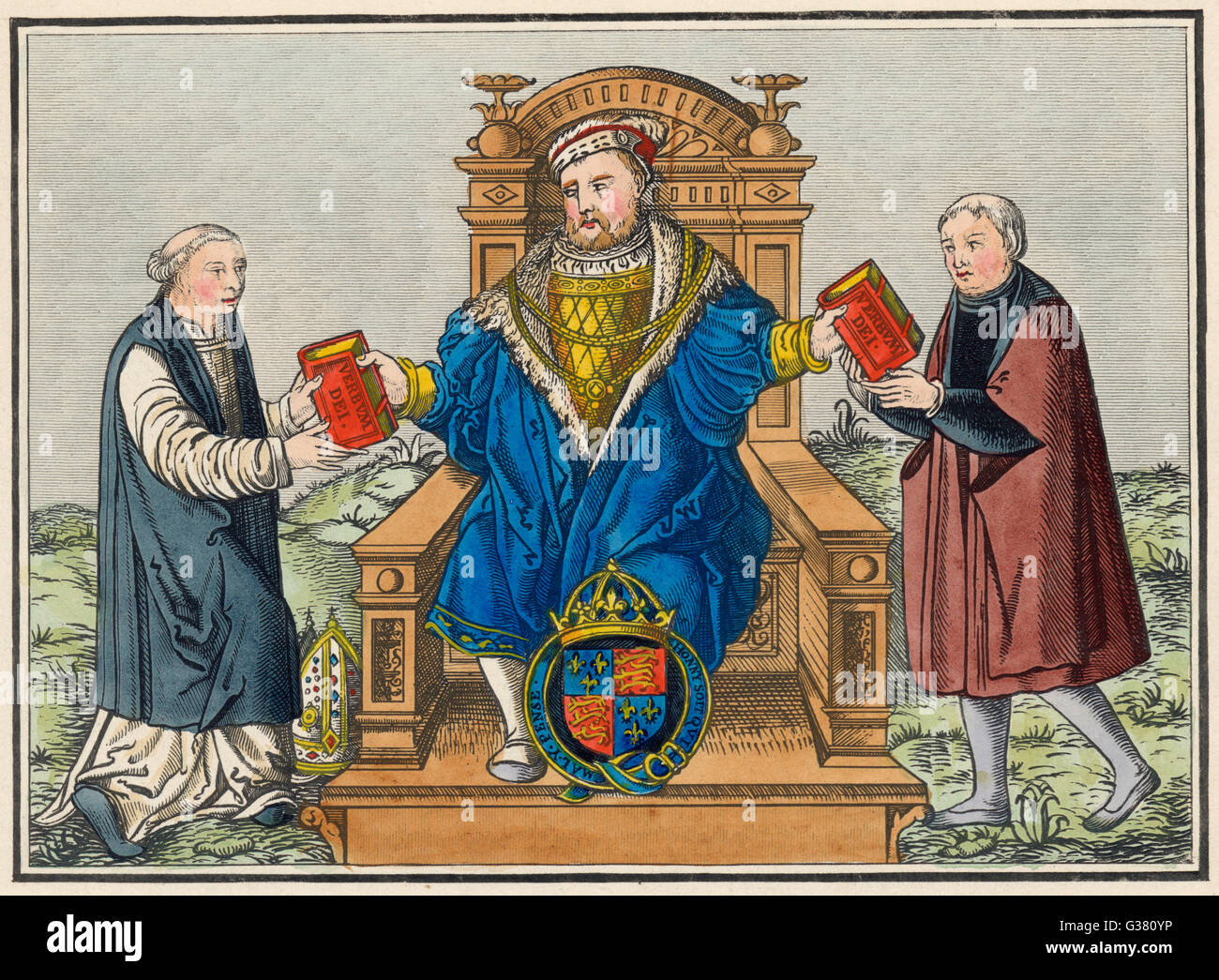 König Heinrich VIII. (1491-1547) König von England 1509-1547 mit Cranmer &amp; Thomas Cromwell Stockfoto