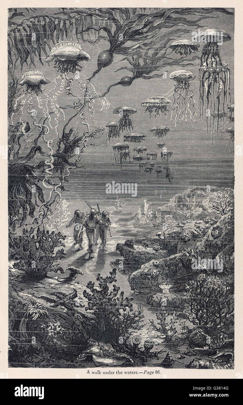 20.000 LIEUES SOUS LES MERS [20 000 Meilen unter dem Meer] die Taucher auf dem Meeresboden Datum: 1870 Stockfoto