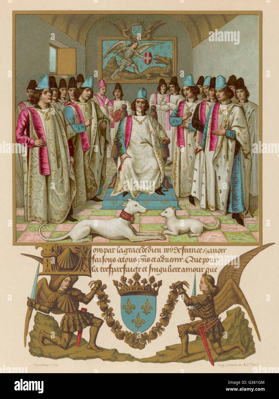 LOUIS XII UND COURTIERS Stockfoto