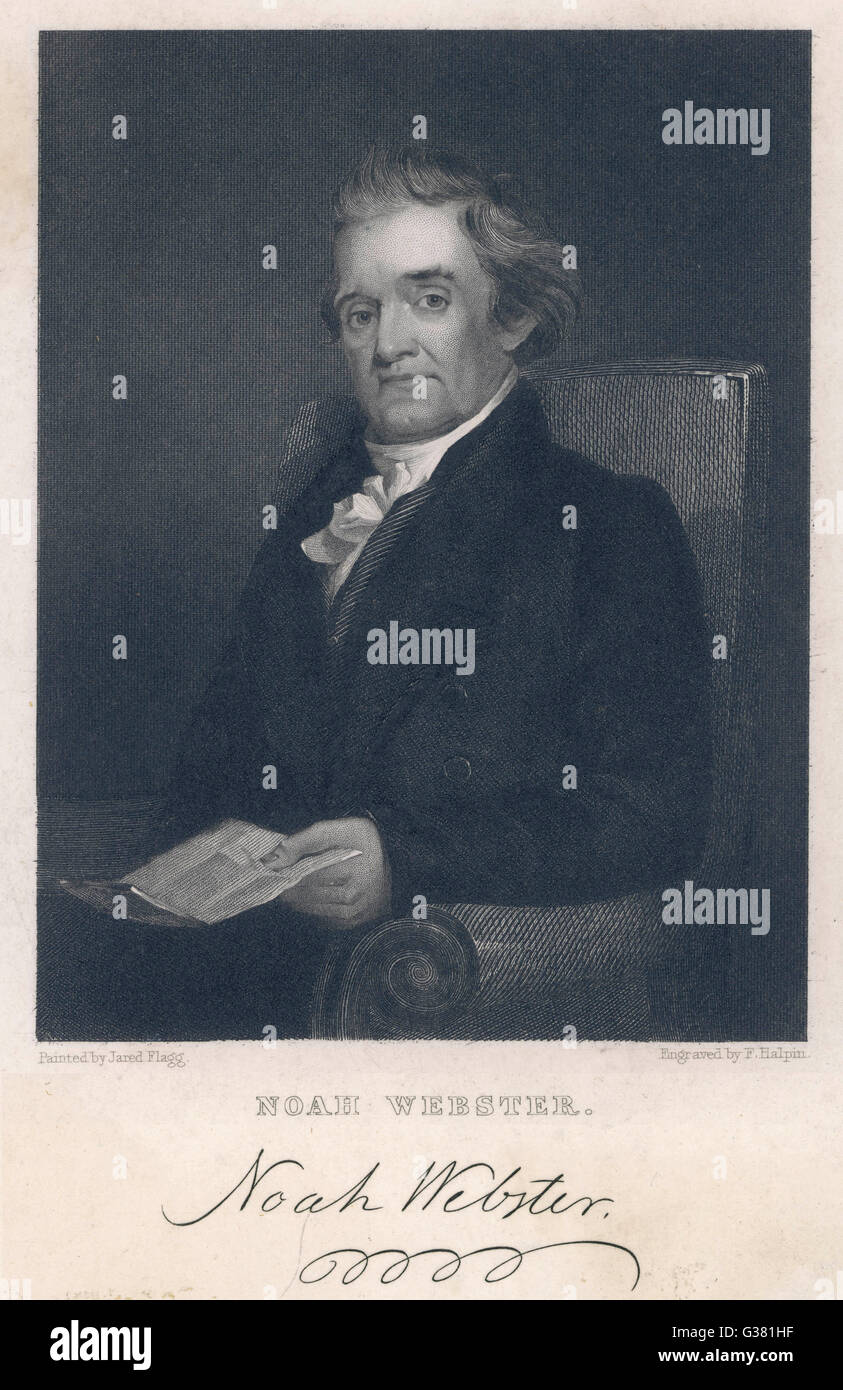NOAH WEBSTER, US-amerikanischer Lexikograph und Autor Datum: 1758-1843 Stockfoto