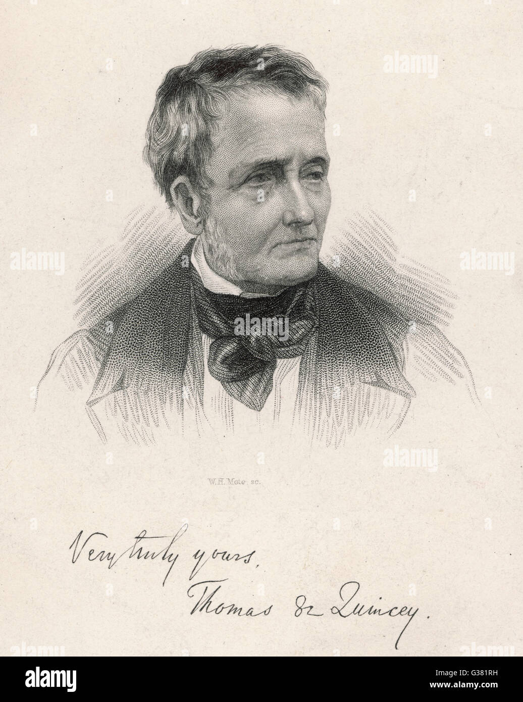 THOMAS DE QUINCEY Englisch Autor Datum: 1785-1859 Stockfoto
