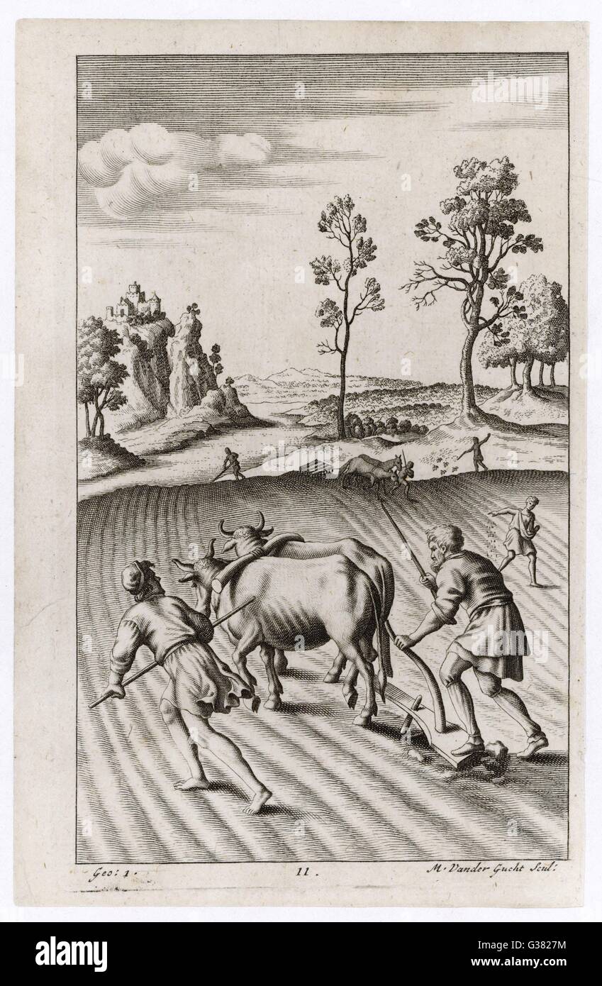 ANCIENT/PLOUGHING/VIRGIL Stockfoto