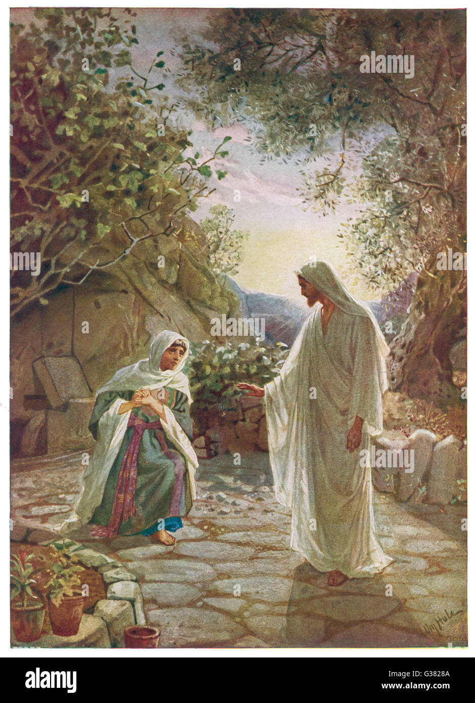 Jesus erscheint, nach seinem Tod, um Mary Magdalen Stockfoto