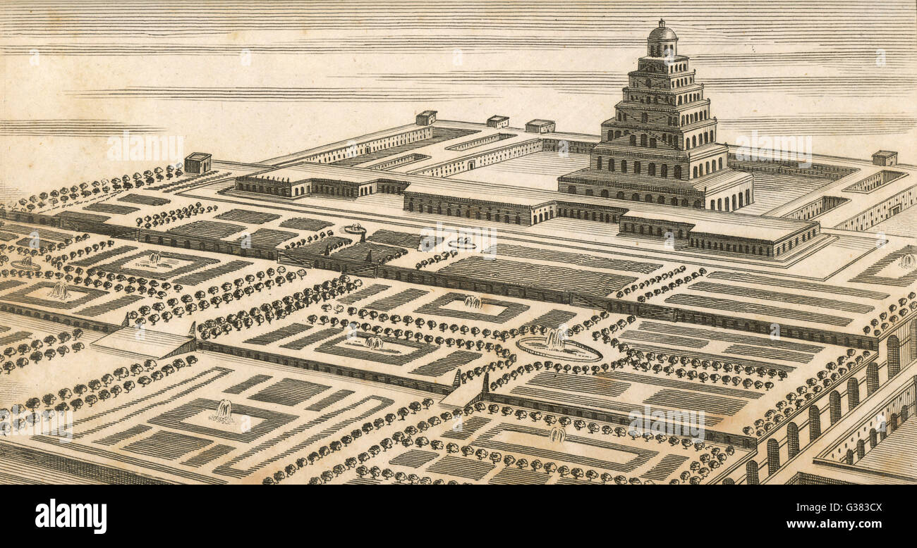 Hängenden Gärten von Babylon Stockfotografie Alamy