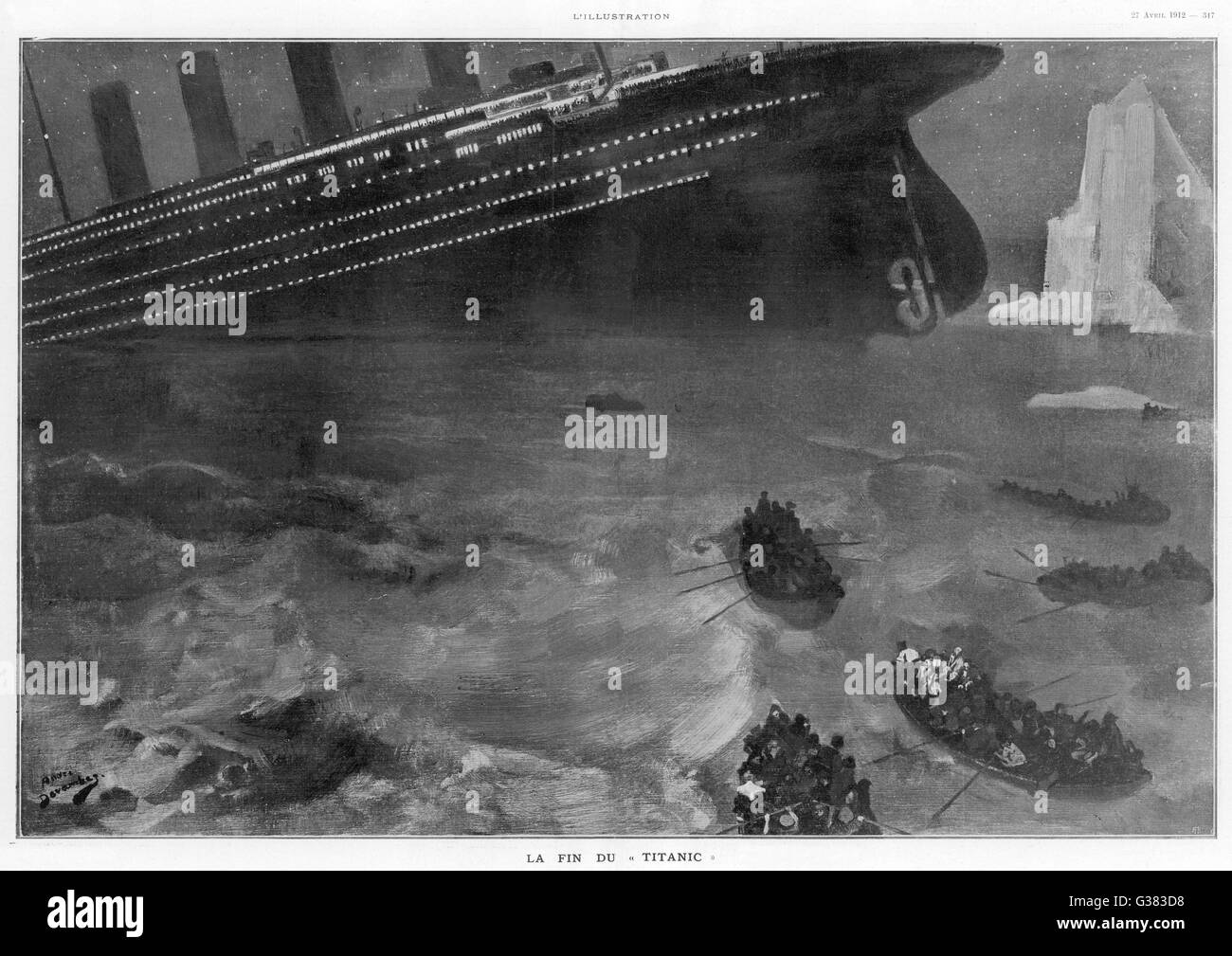 Untergang der Titanic Stockfoto