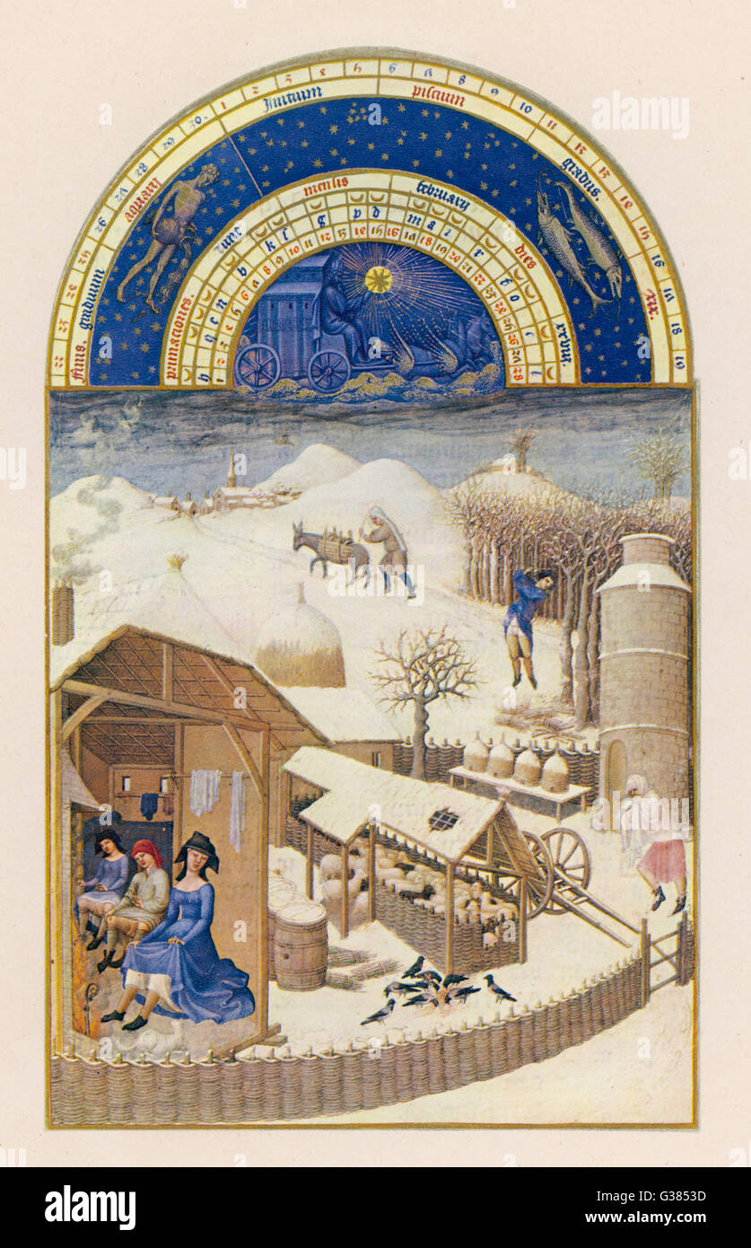 Ein Bauernhof im Winter Datum: 1409-1487 Stockfoto