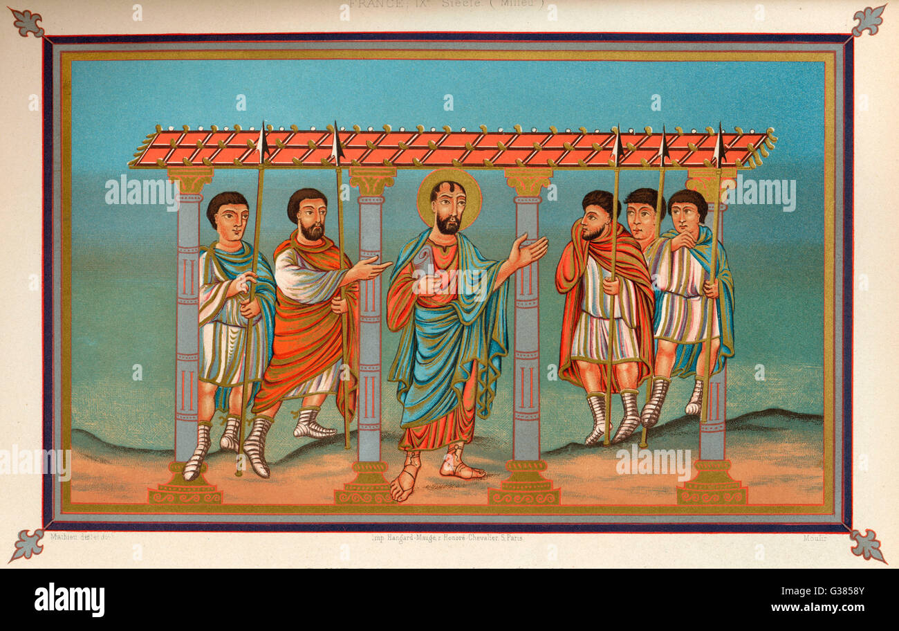 Paulus von TARSUS verkündet er das heilige Evangelium Datum: ca. 3-65 Stockfoto
