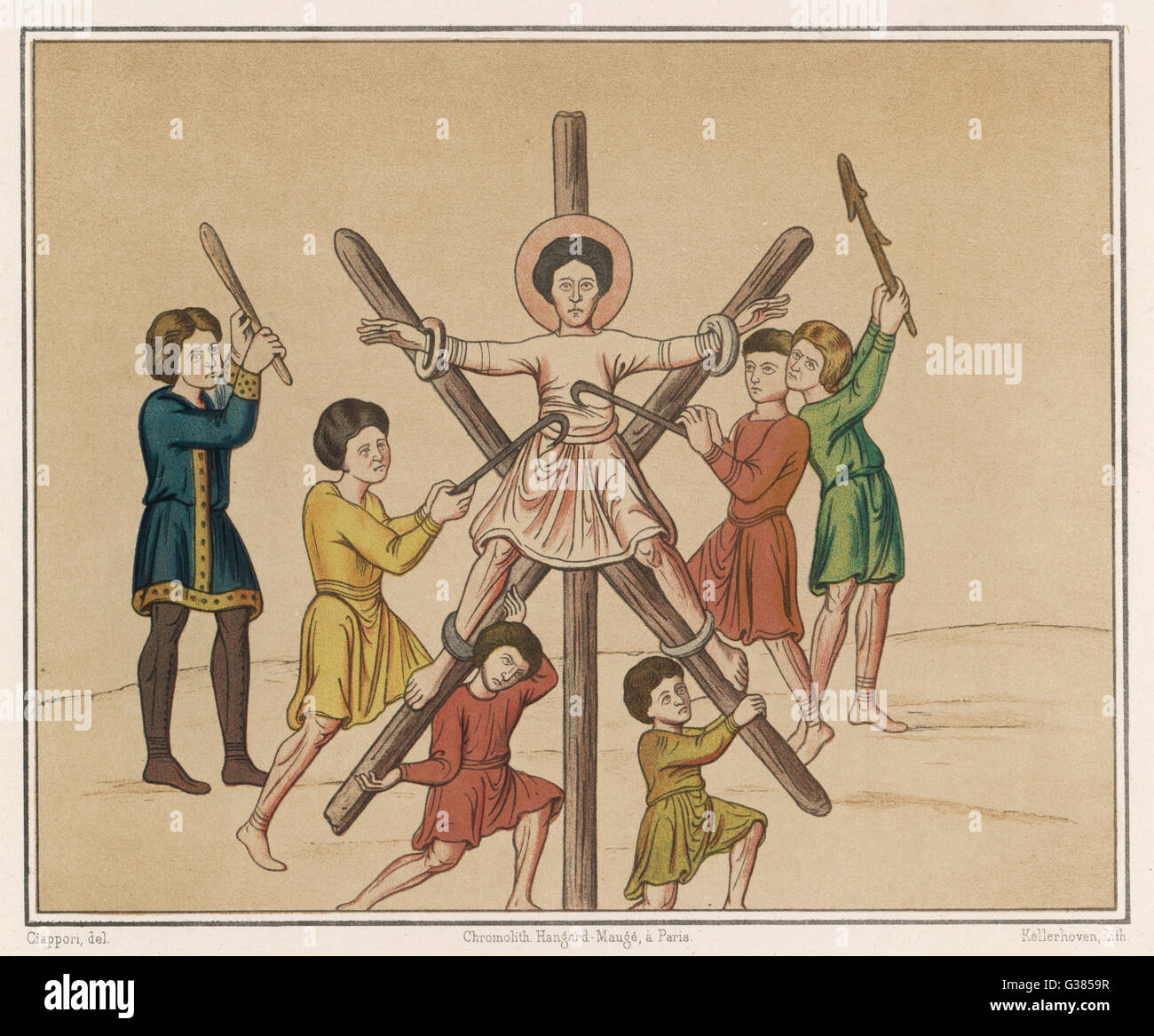 Saint ANDREW crucified Datum: 1. Jahrhundert Stockfoto