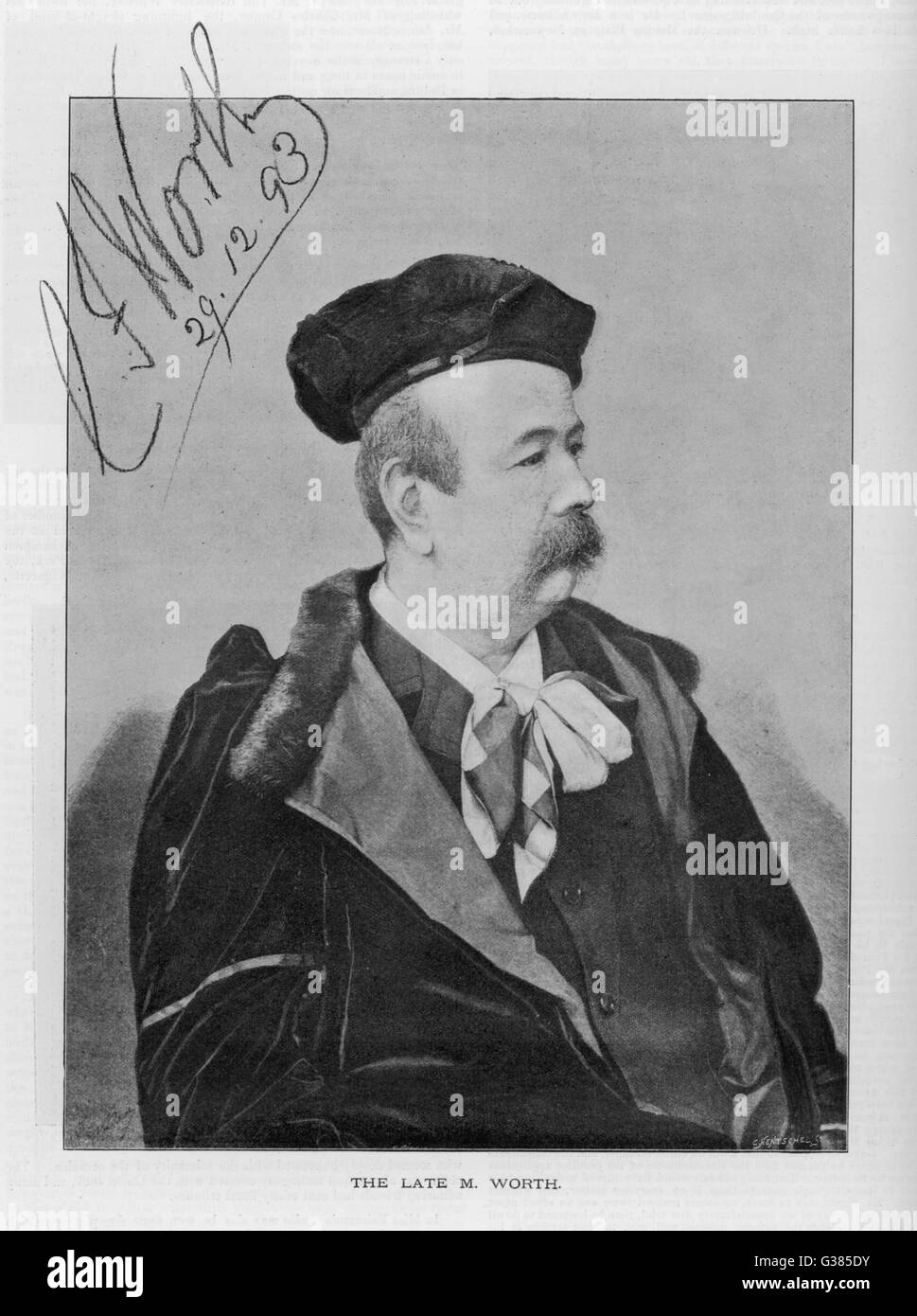 CHARLES FREDERICK WORTH englische Modedesignerin tätig in Paris Datum: 1825-1895 Stockfoto