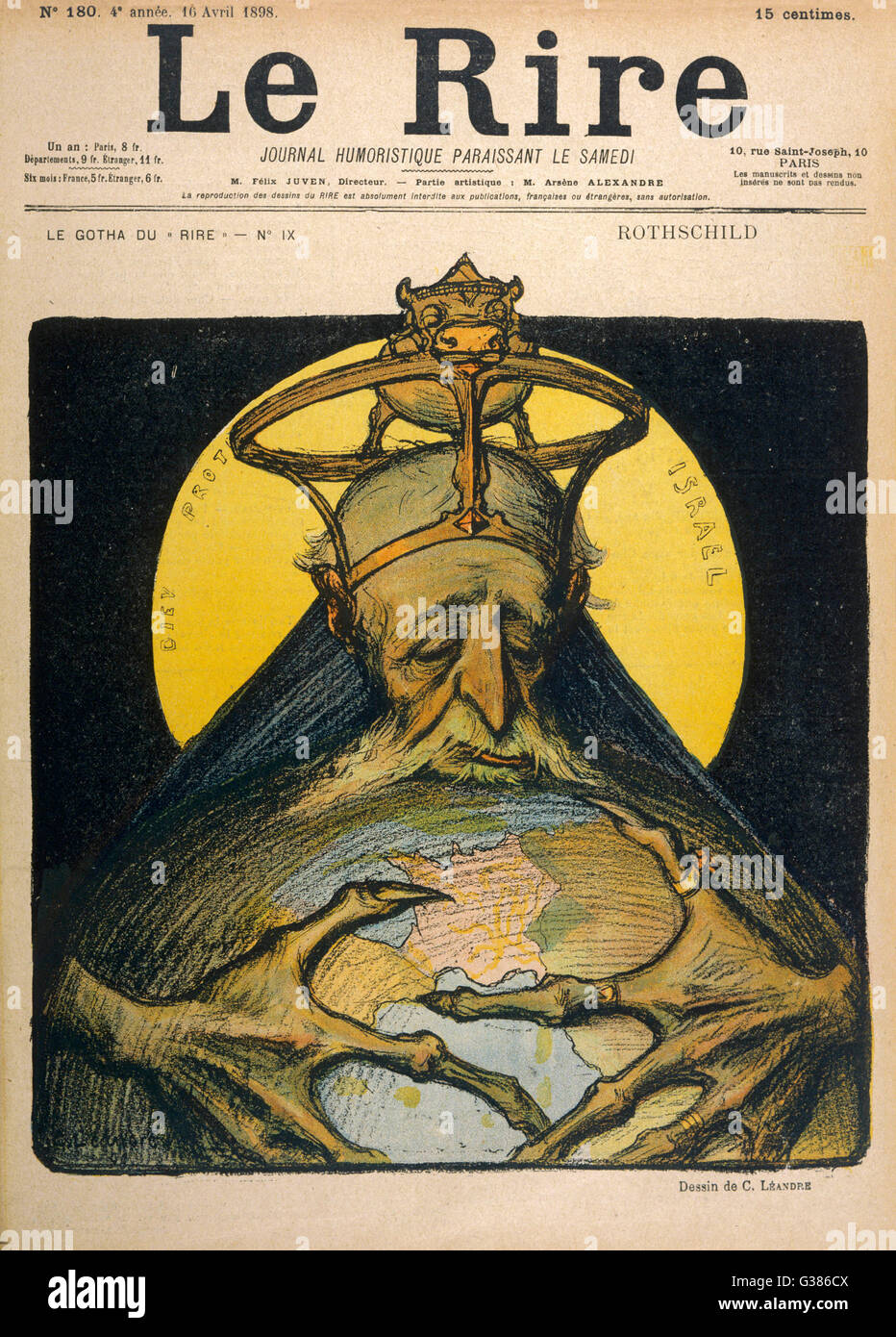 ALPHONSE DE ROTHSCHILD französischen Bankiers, karikiert als Archetyp Jude plant, die Weltherrschaft 1827-1905 Stockfoto