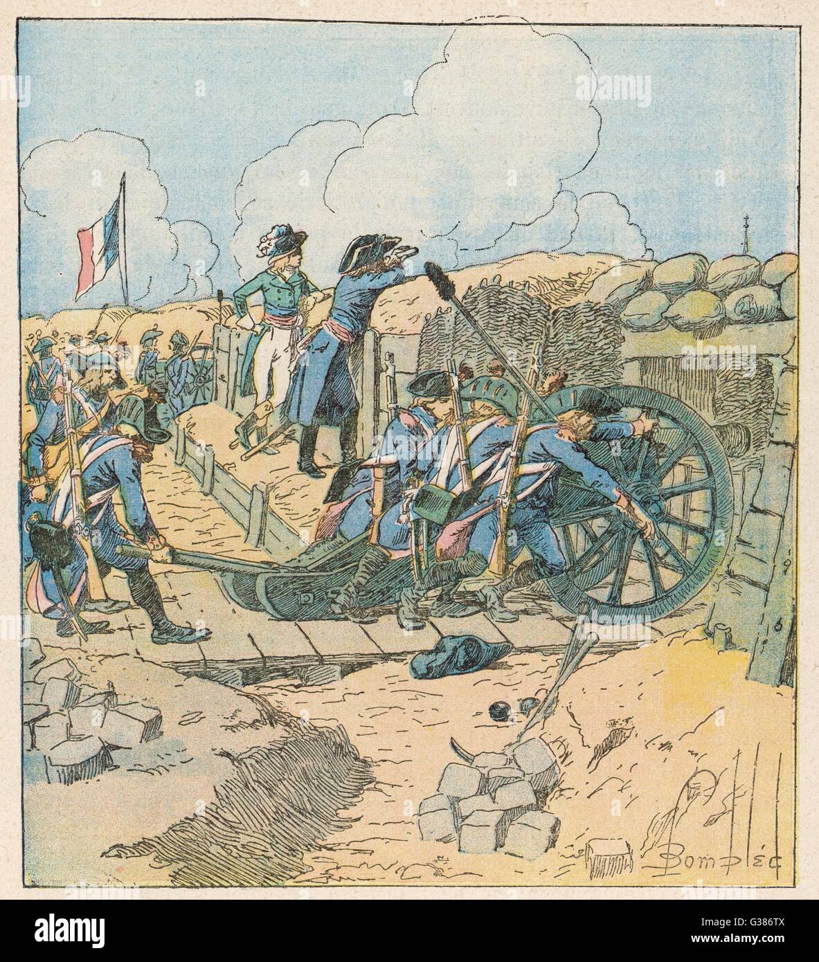 Seine erfolgreiche Belagerung von Toulon zwingt die Engländer zur Evakuierung der Stadt Datum: Dezember 1793 Stockfoto