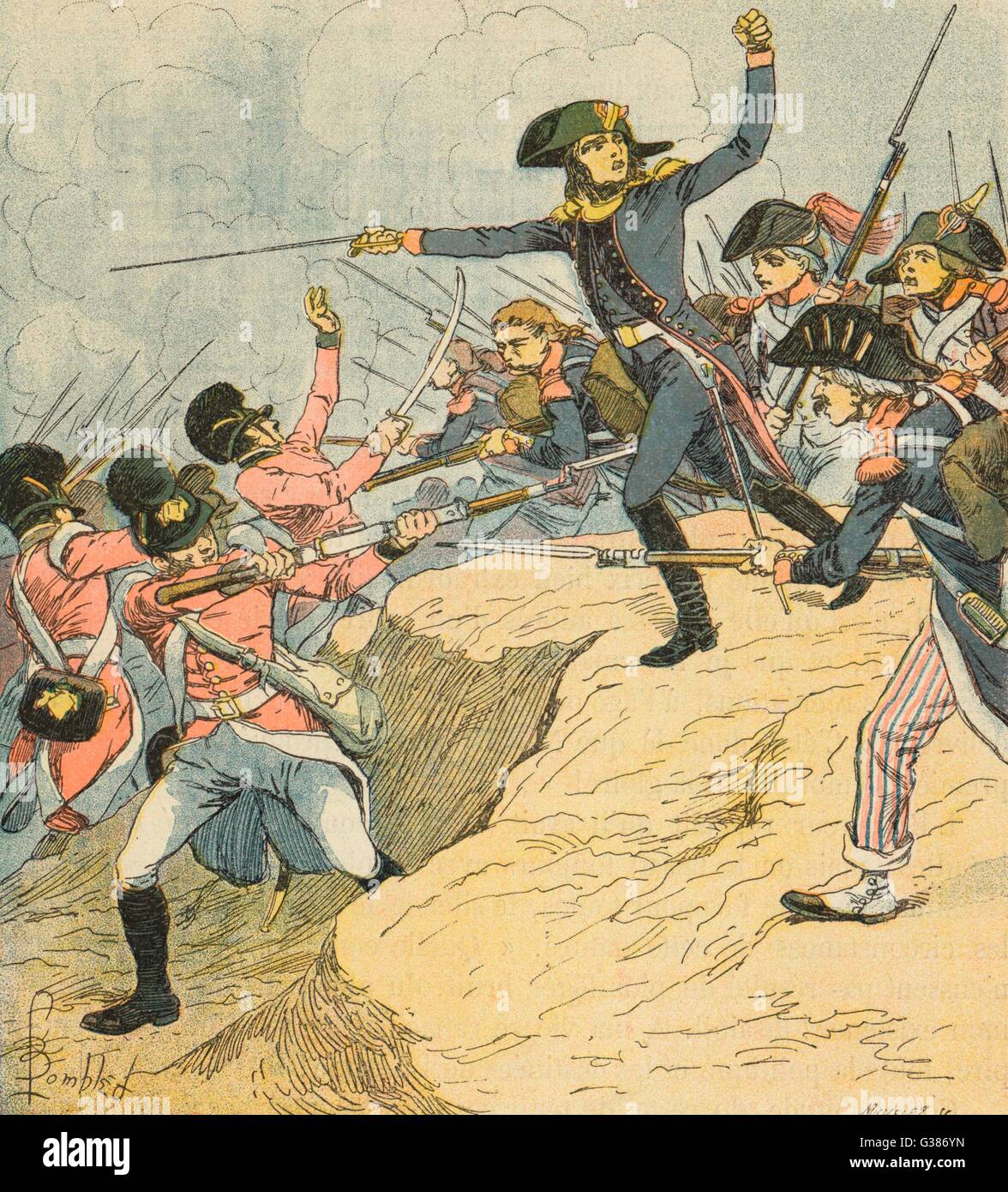 Napoleon wird verwundet, während der Belagerung von Toulon Datum: ca. Dezember 1793 Stockfoto