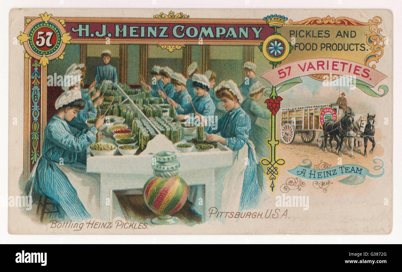 HEINZ-SORTEN IN FLASCHEN Stockfoto