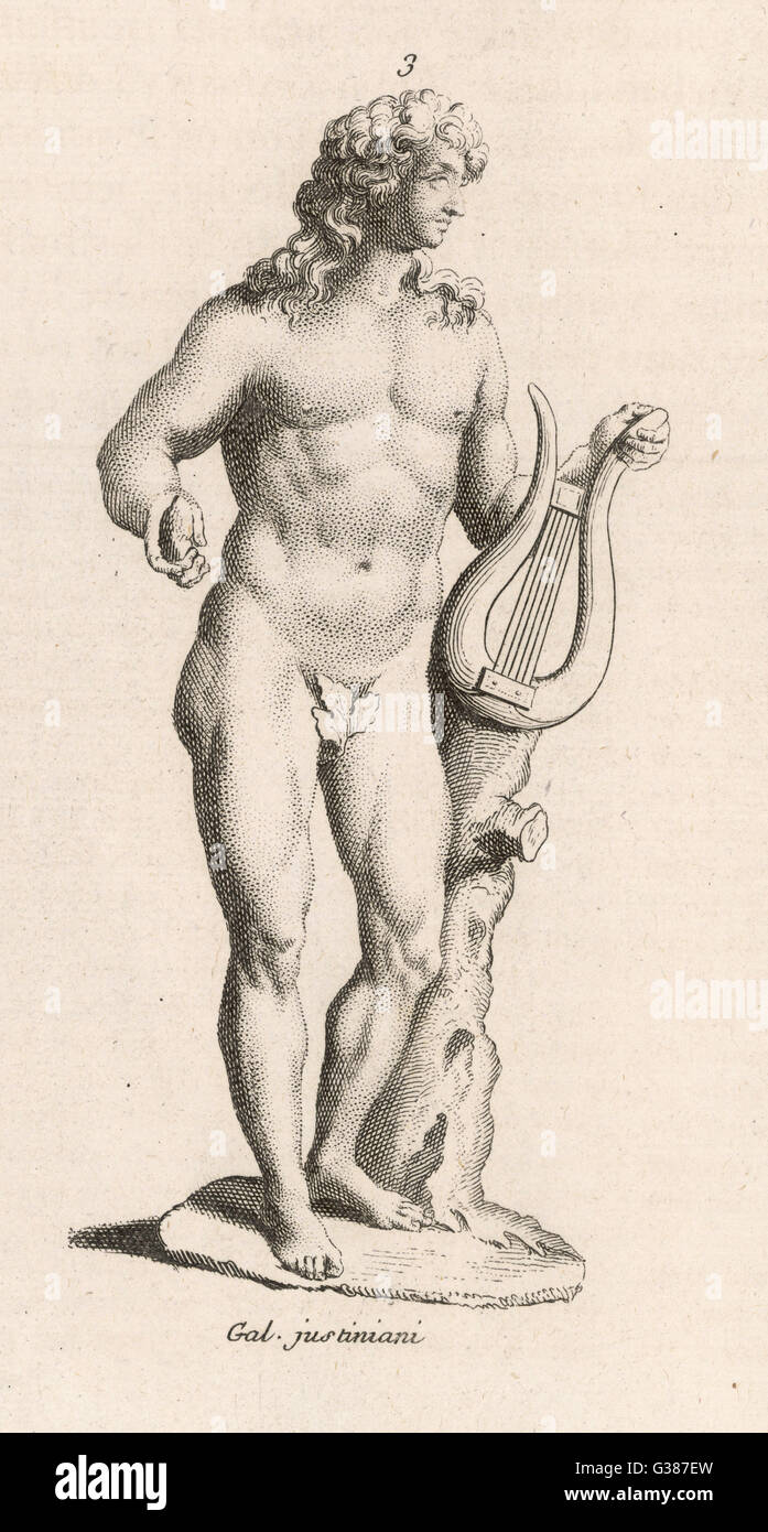 APOLLO MIT LYRE Stockfoto
