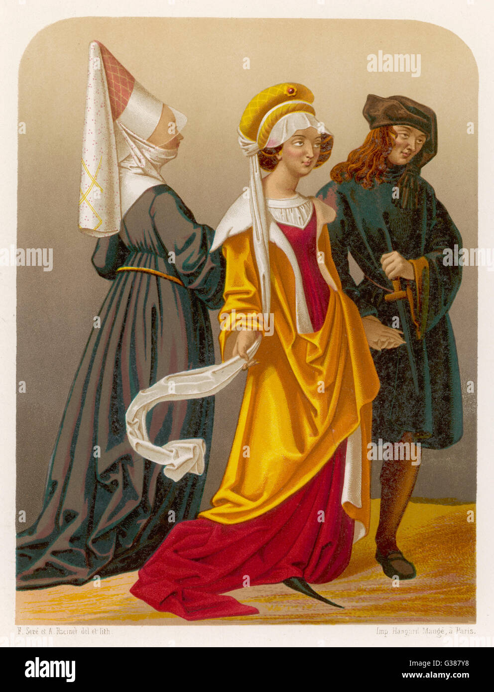 Kostüm - gemischt (15.. Jahrhundert) Stockfoto