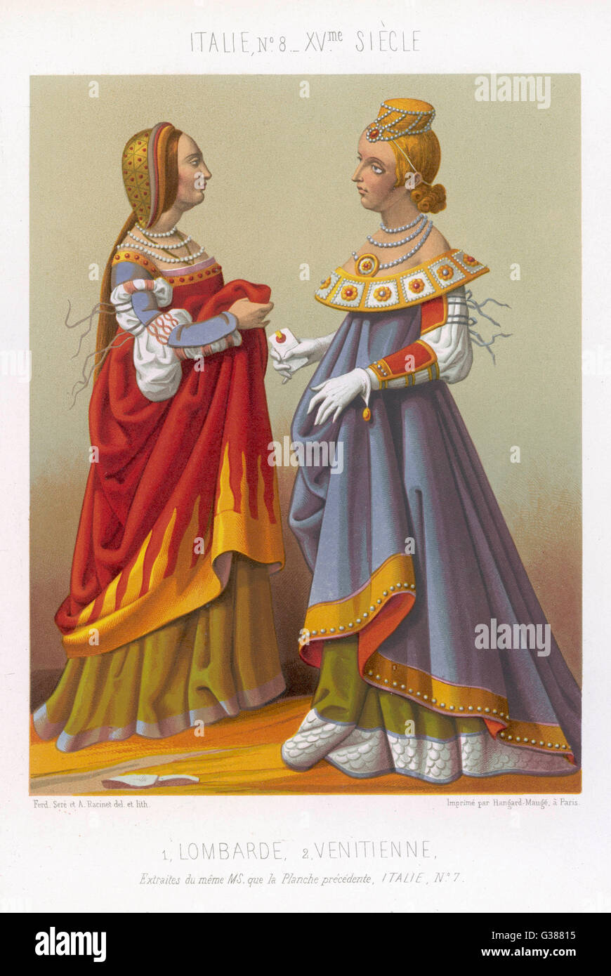 Kostüm - Frauen - Italien des 15.. Jahrhunderts Stockfoto