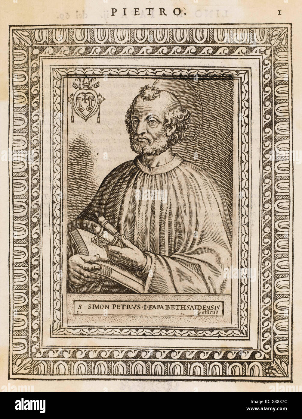 Heiliger Papst PETRUS (PETER) und ersten Papst, ausgeführt von Nero Date: regierte ca. 40-67 Stockfoto