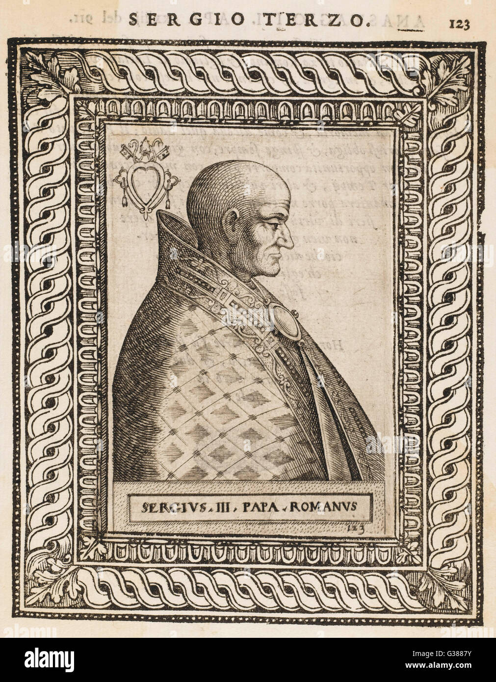 Papst SERGIUS III Datum: regierte 904-911 Stockfoto