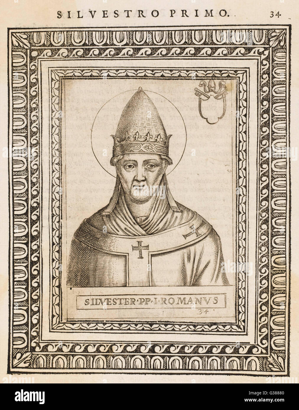 Papst SILVESTER ich Papst und Heiliger Datum: regierte 314-335 Stockfoto