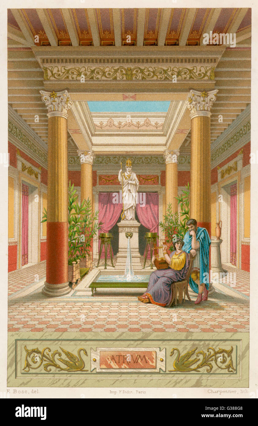Pompeji - Atrium Restauriert Stockfoto