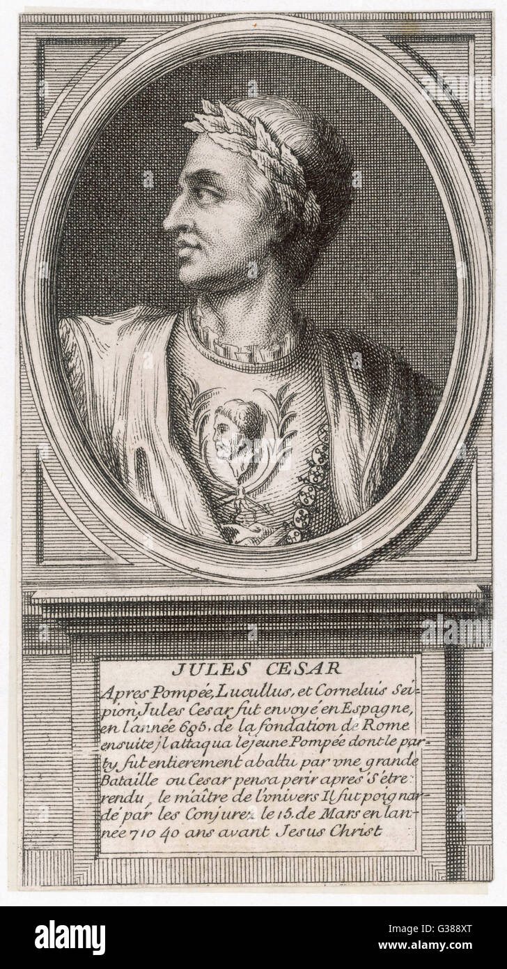 GAIUS JULIUS CAESAR römischen Kaiser Datum: 100-44 v. Chr. Stockfoto