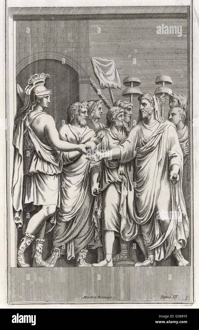 GAIUS JULIUS CAESAR AUGUSTUS (ursprünglich Gaius Octavius, auch bekannt als Octavian) erste römische Kaiser, abgebildet hier als Herrscher der Welt Datum anerkannt: 63 v. Chr. - 14 n. Chr. Stockfoto