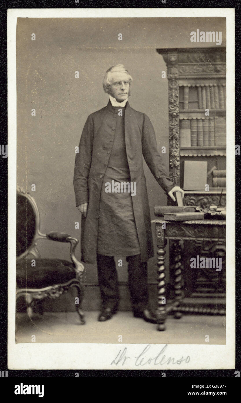 JOHN WILLIAM COLENSO Bischof von Natal, abgesetzt für unorthodoxen Ansichten verfochten Eingeborenen gegen Boers Datum: 1814-1883 Stockfoto