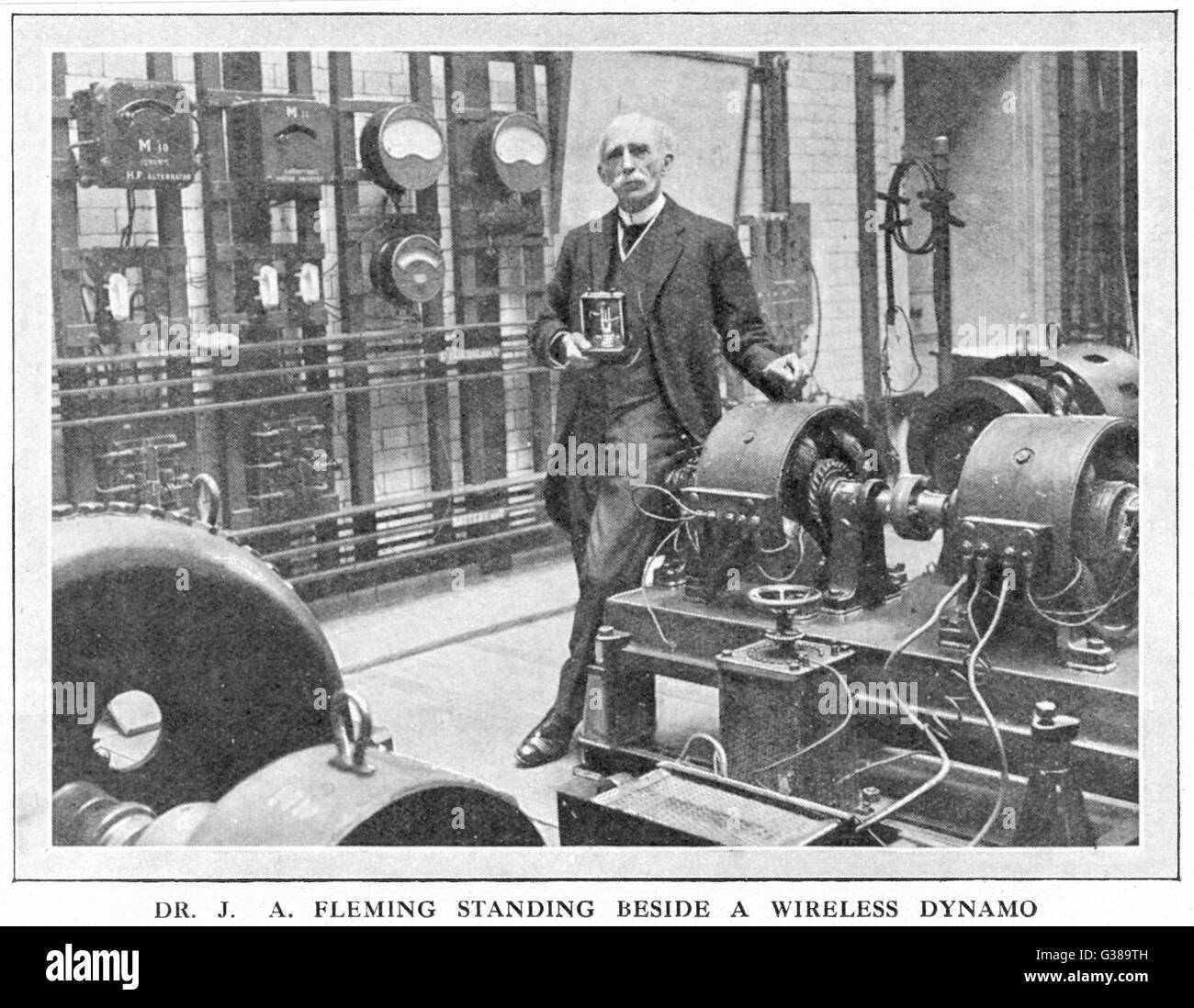 JOHN AMBROSE FLEMING englischer Elektrotechniker;  trugen zur Entwicklung der Telefonie, elektrische Beleuchtung und drahtlose Telegraphie.     Datum: 1849-1945 Stockfoto