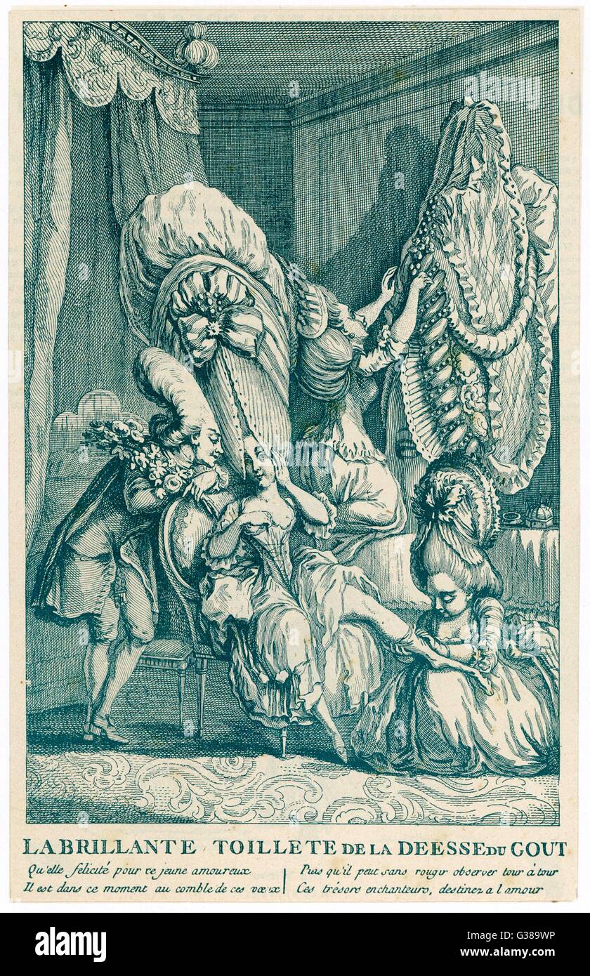 Unerhörte Perücken, 1780 Stockfoto
