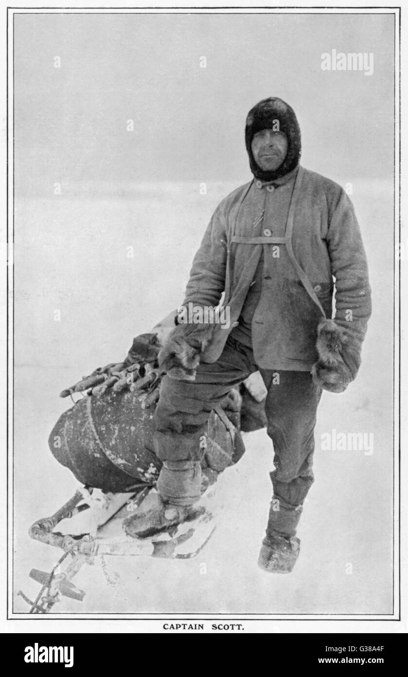 Captain Scott auf seiner letzten Reise nach der Antarktis Datum: 1912 Stockfoto