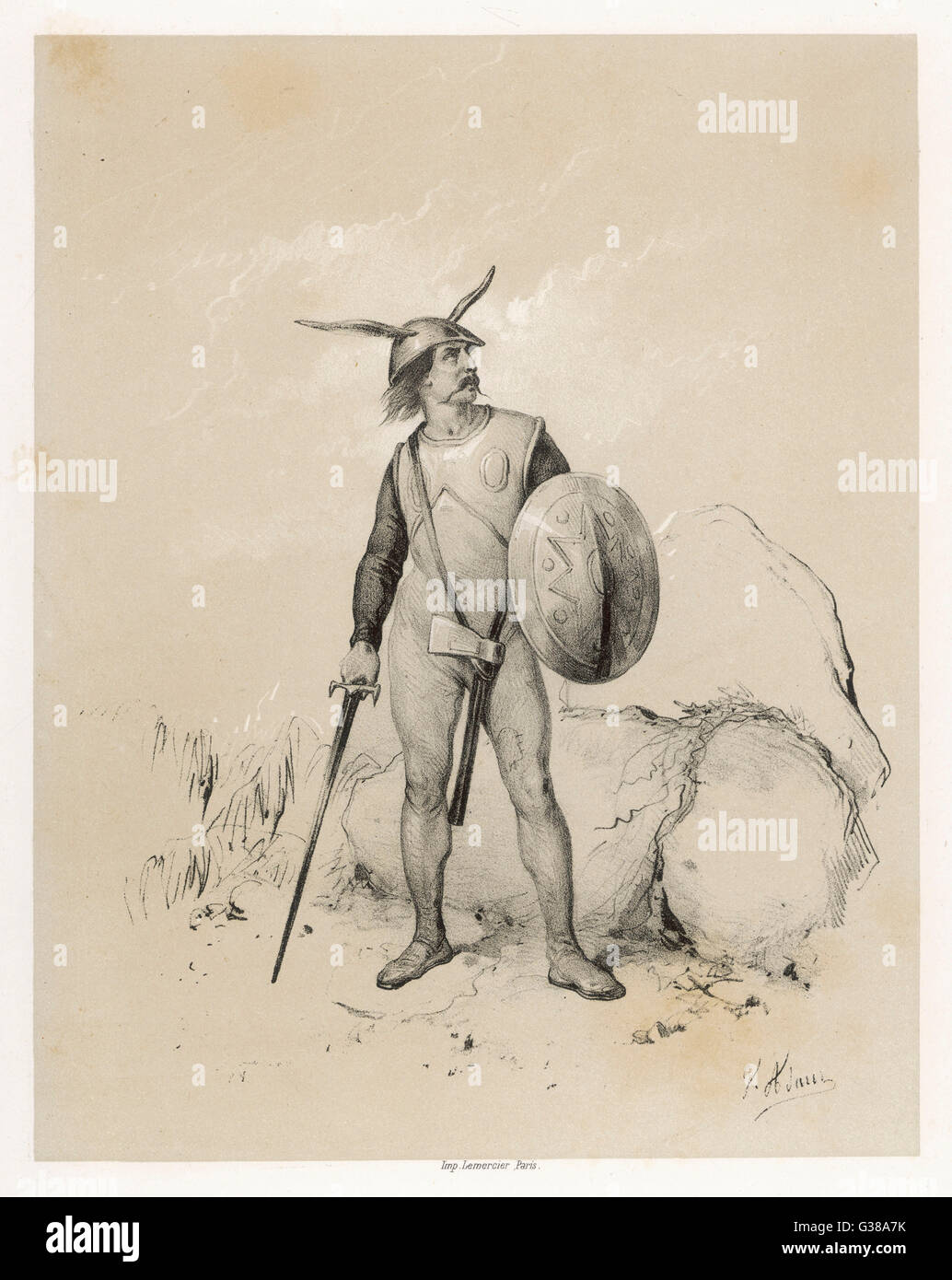 EIN SÄCHSISCHER KRIEGER Stockfoto