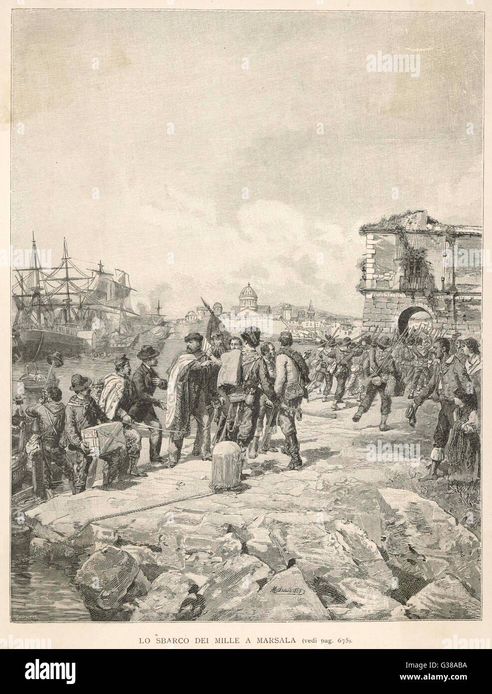 GARIBALDI LANDET MARSALA Stockfoto