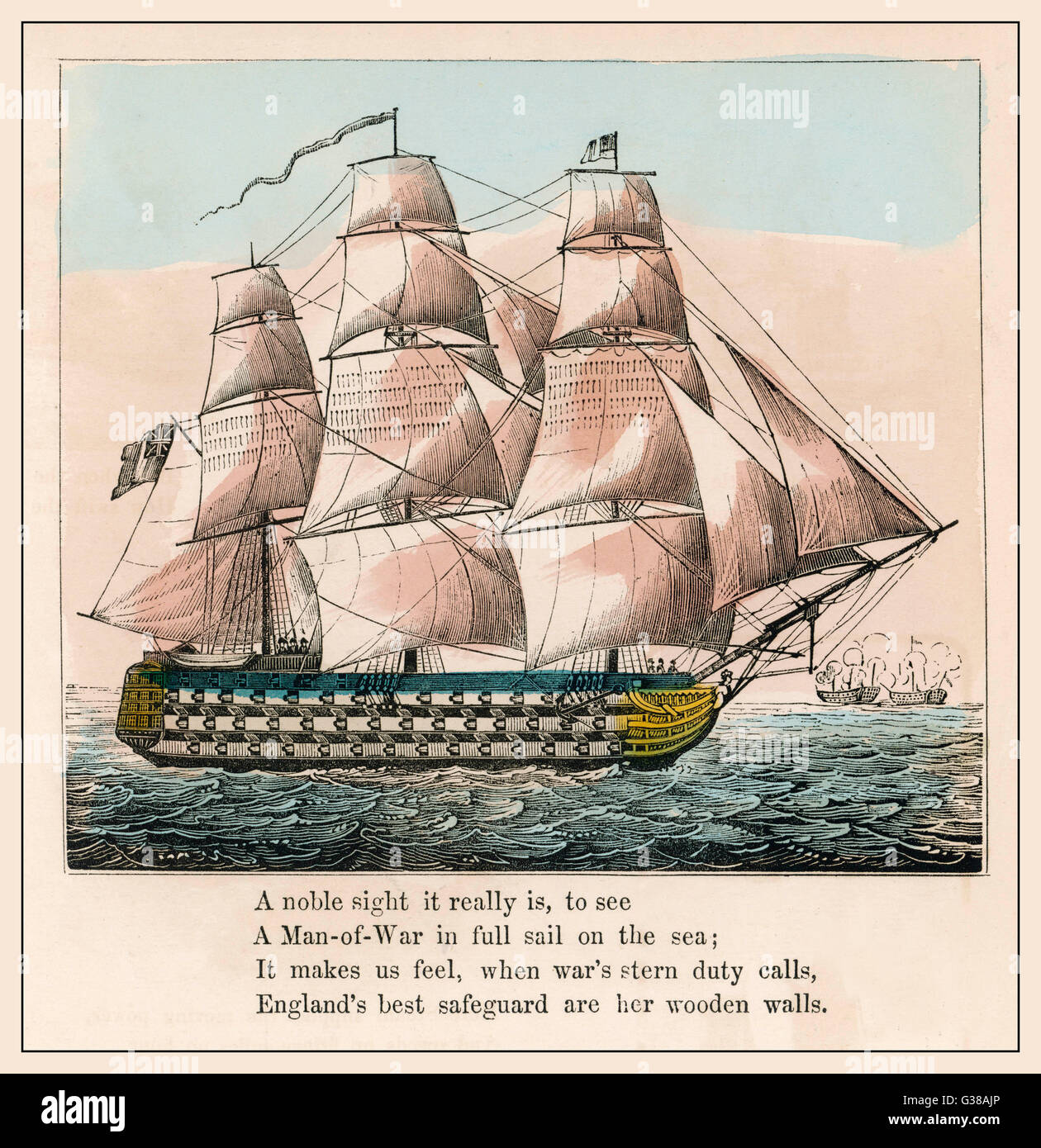 Man O'war, Anfang des 19.. Jahrhunderts Stockfoto