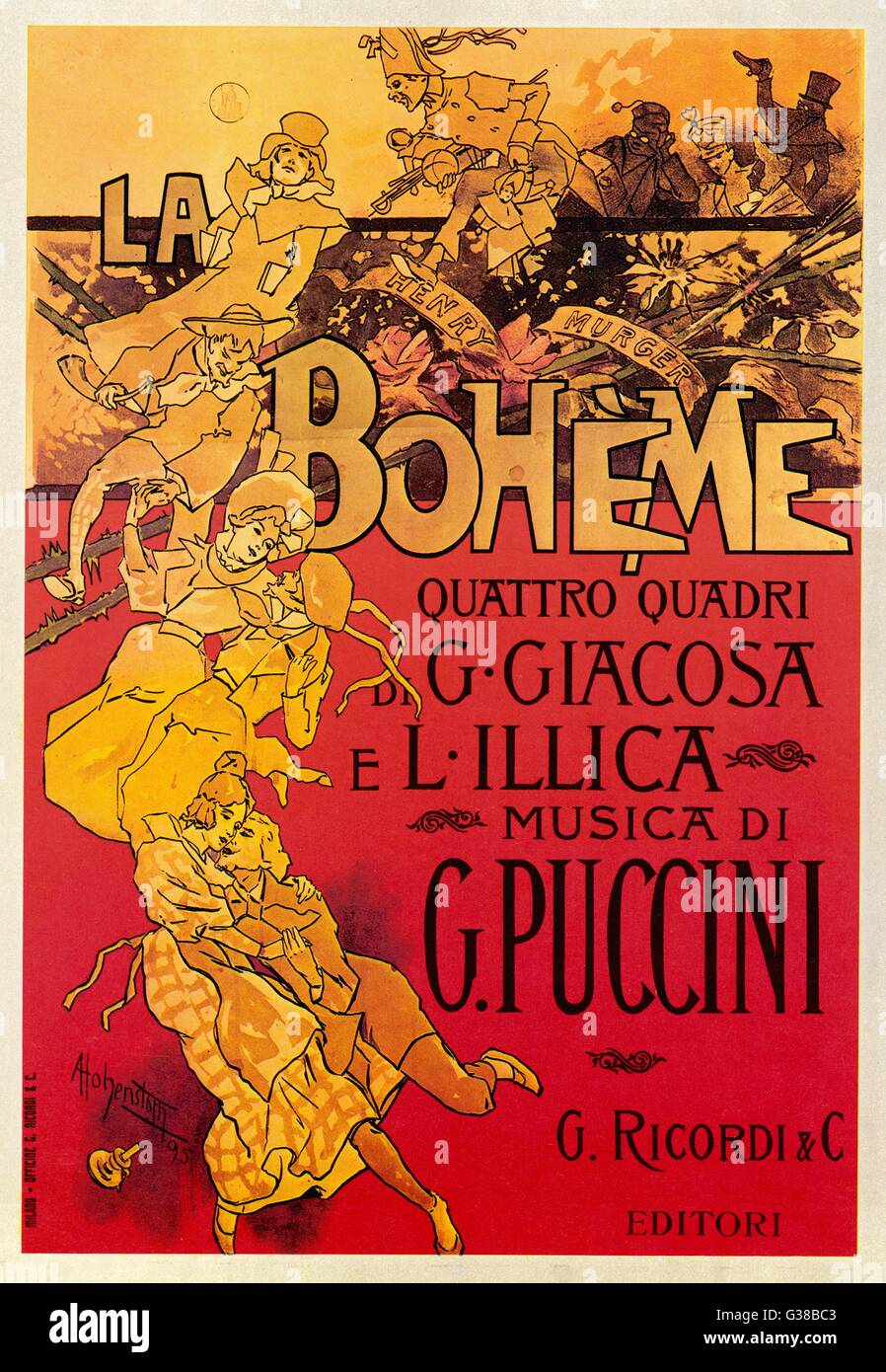 La Boheme-Filmmusik zu decken, von Giacomo Puccini Datum: 1896 Stockfoto