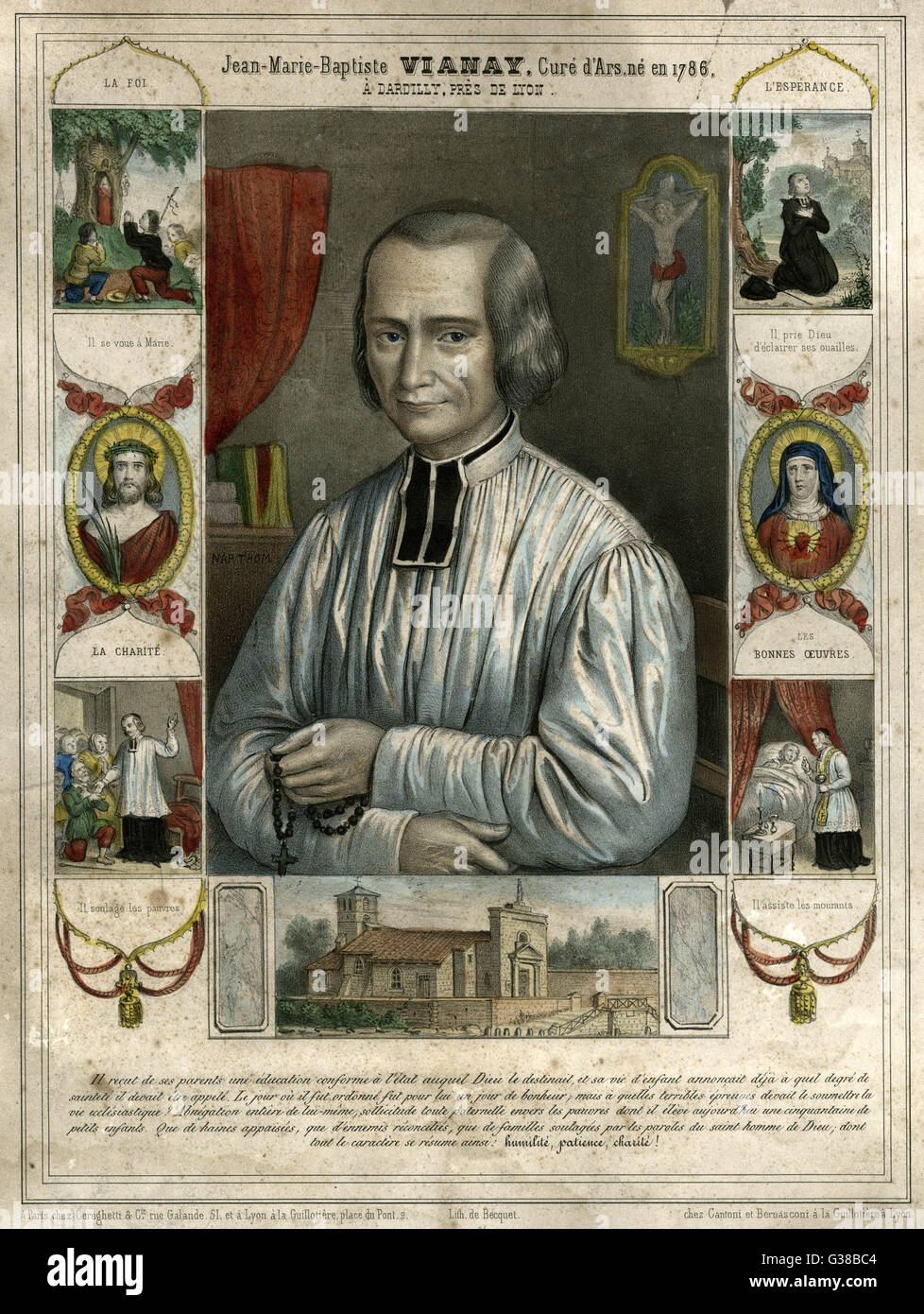 JEAN-BAPTISTE VIANNEY, bekannt als der Heilung von Ars - französischer Priester, bekannt für seine guten Werke und einfachen Lebensstil, und wird schrecklich gequält von Dämonen Datum: 1786-1859 Stockfoto