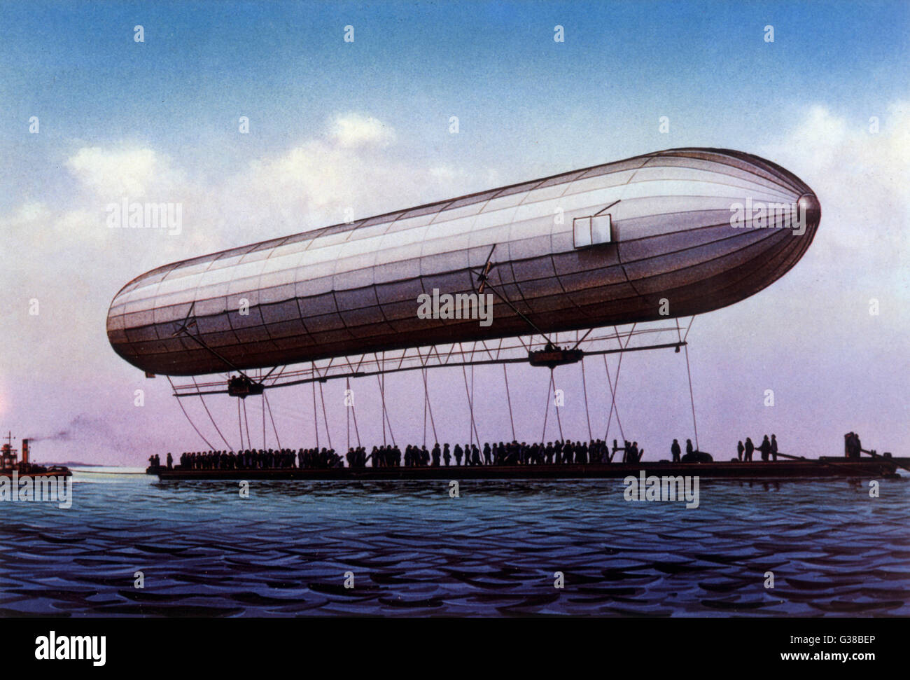 Der erste ZEPPELIN - LZ.1 - macht seinen Erstflug über dem Bodensee (Bodensee) Datum: 2. Juli 1900 Stockfoto