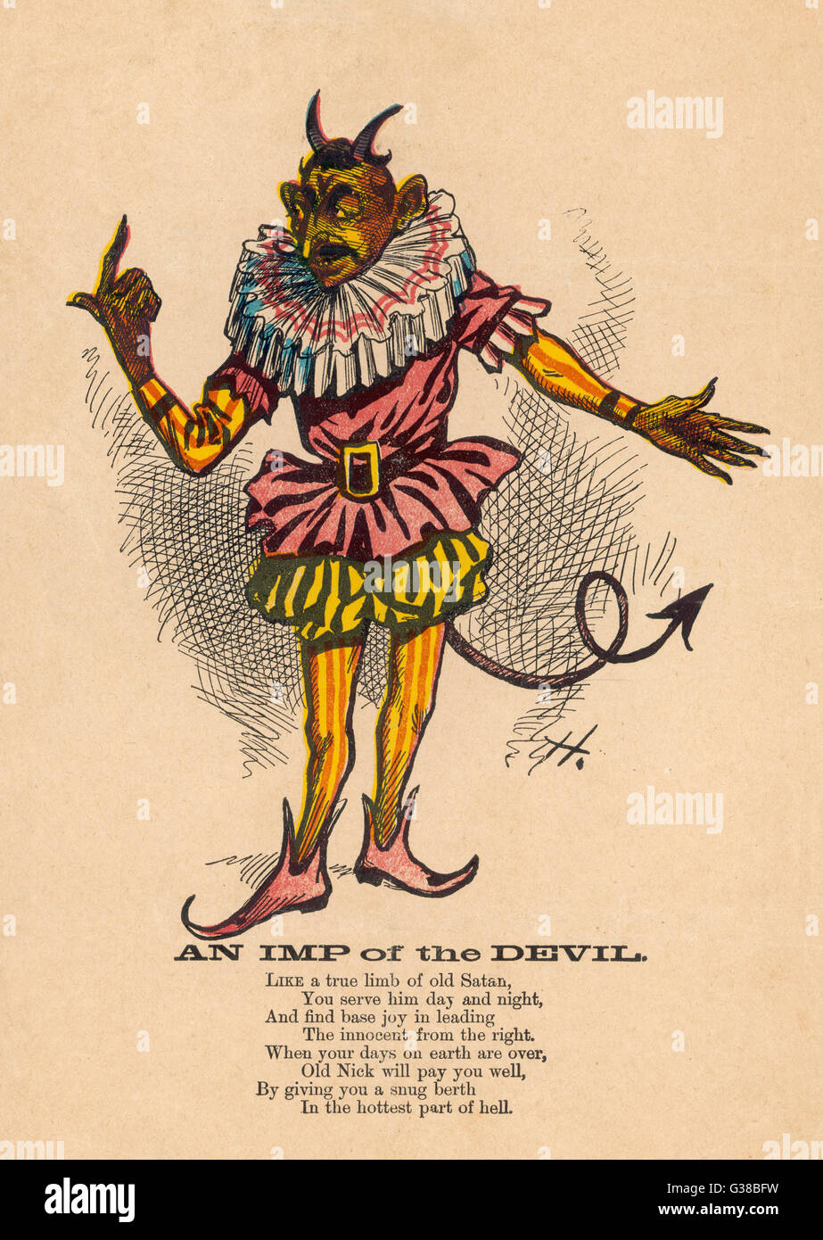 Ein beliebtes Bild des Teufels - mehr eine Figur Spaß als eine Bedrohung zu treffenden ernst Datum: Ende des 19. Jahrhunderts Stockfoto
