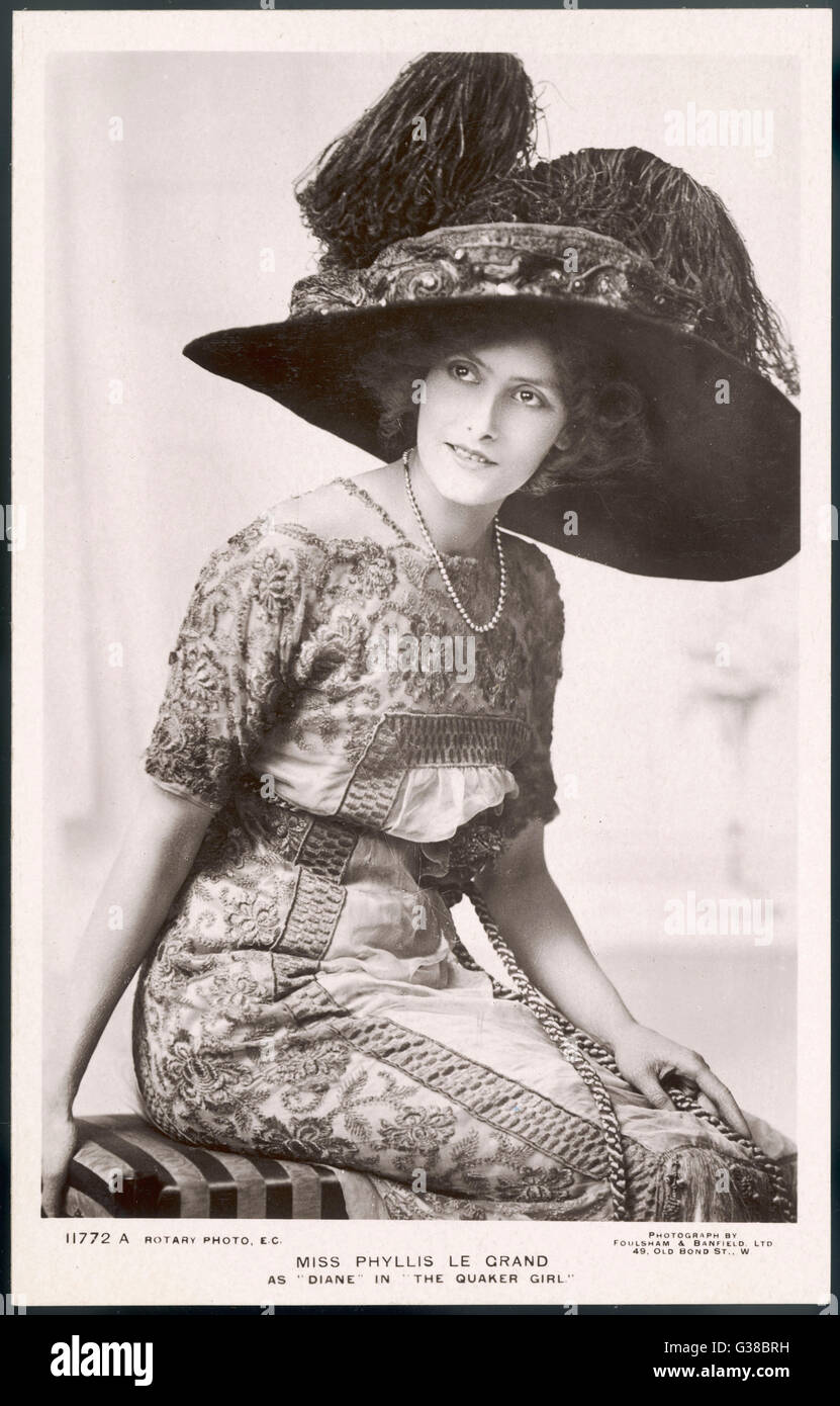 Merry Widow hat, circa 1908 Stockfoto